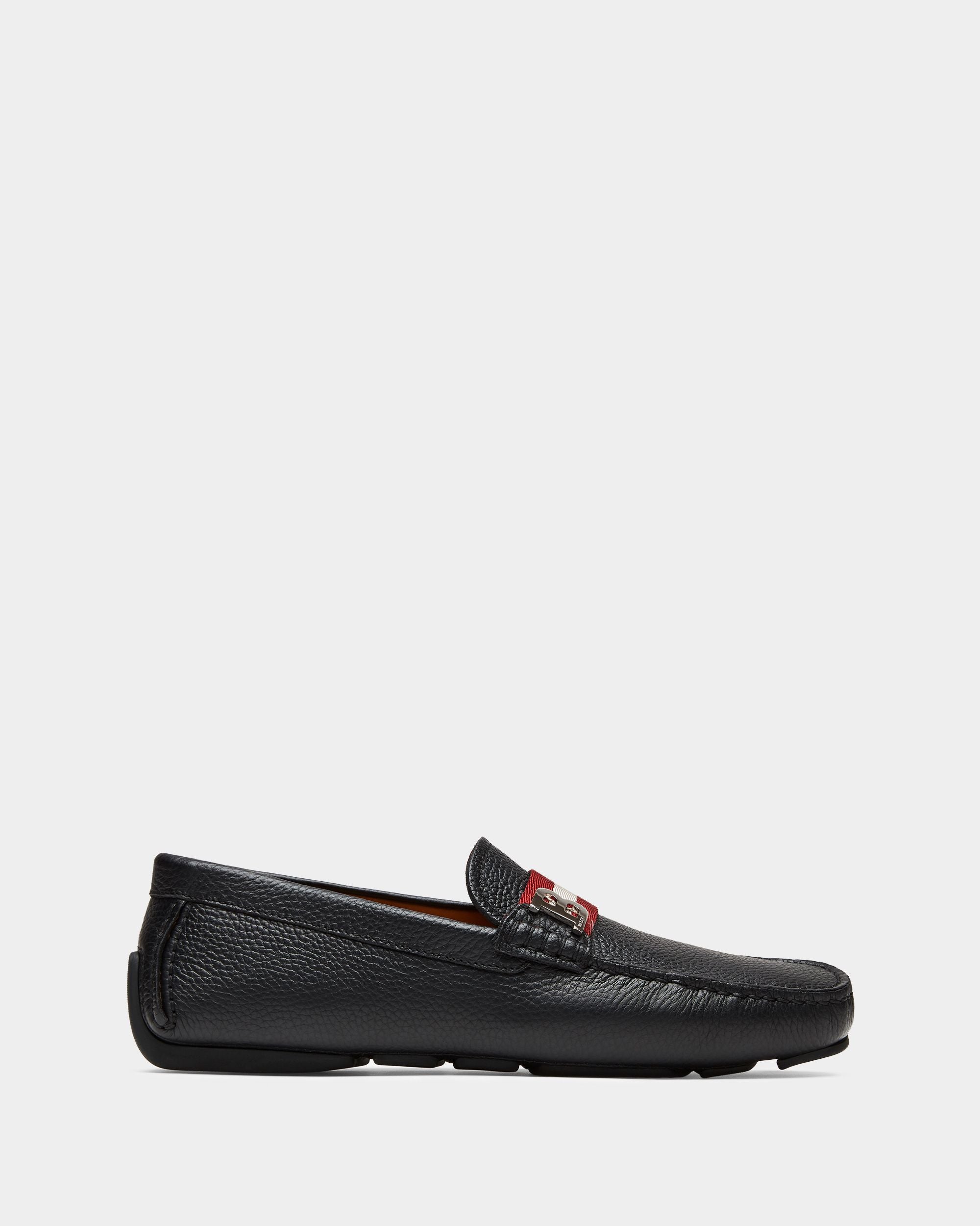 Chaussure Driver En Cuir Grainé Noir - Homme - Bally - 01