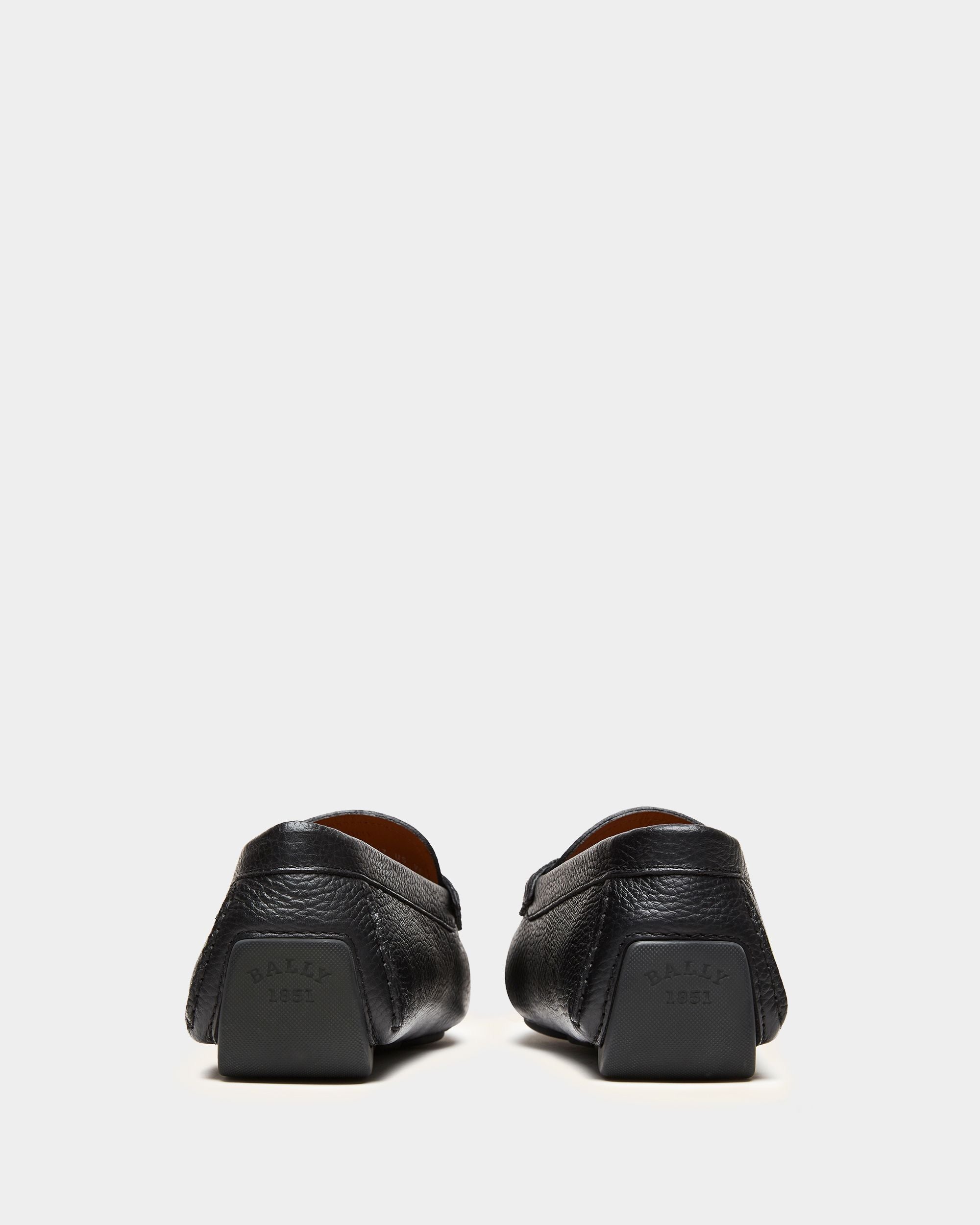 Chaussure Driver En Cuir Grainé Noir - Homme - Bally - 02