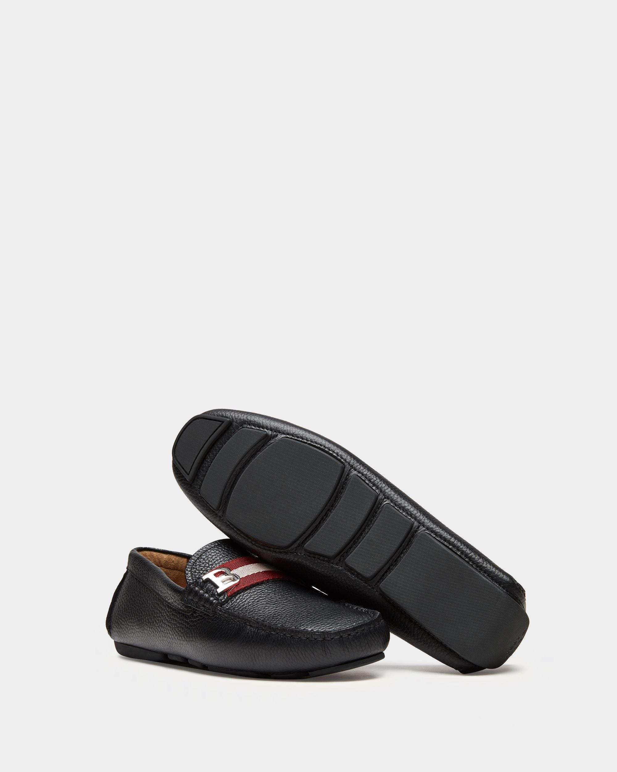 Chaussure Driver En Cuir Grainé Noir - Homme - Bally - 03