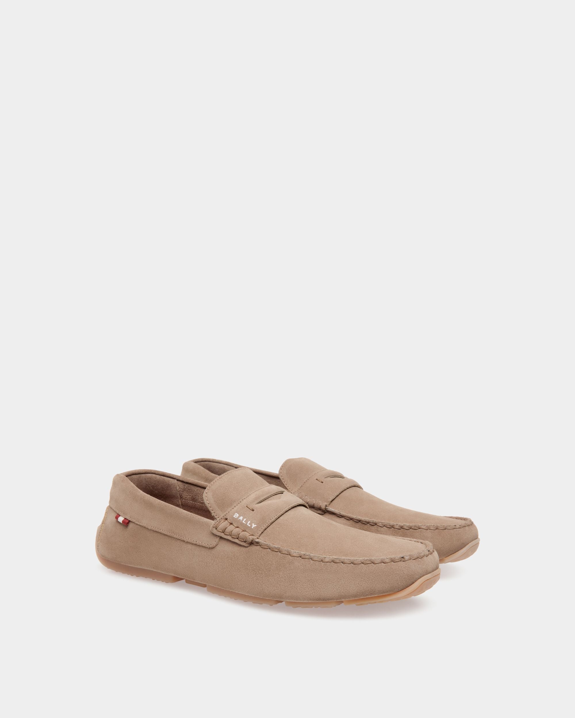 Pilot Driver-Schuh Aus Veloursleder In Taupe - Herren - Bally - 02