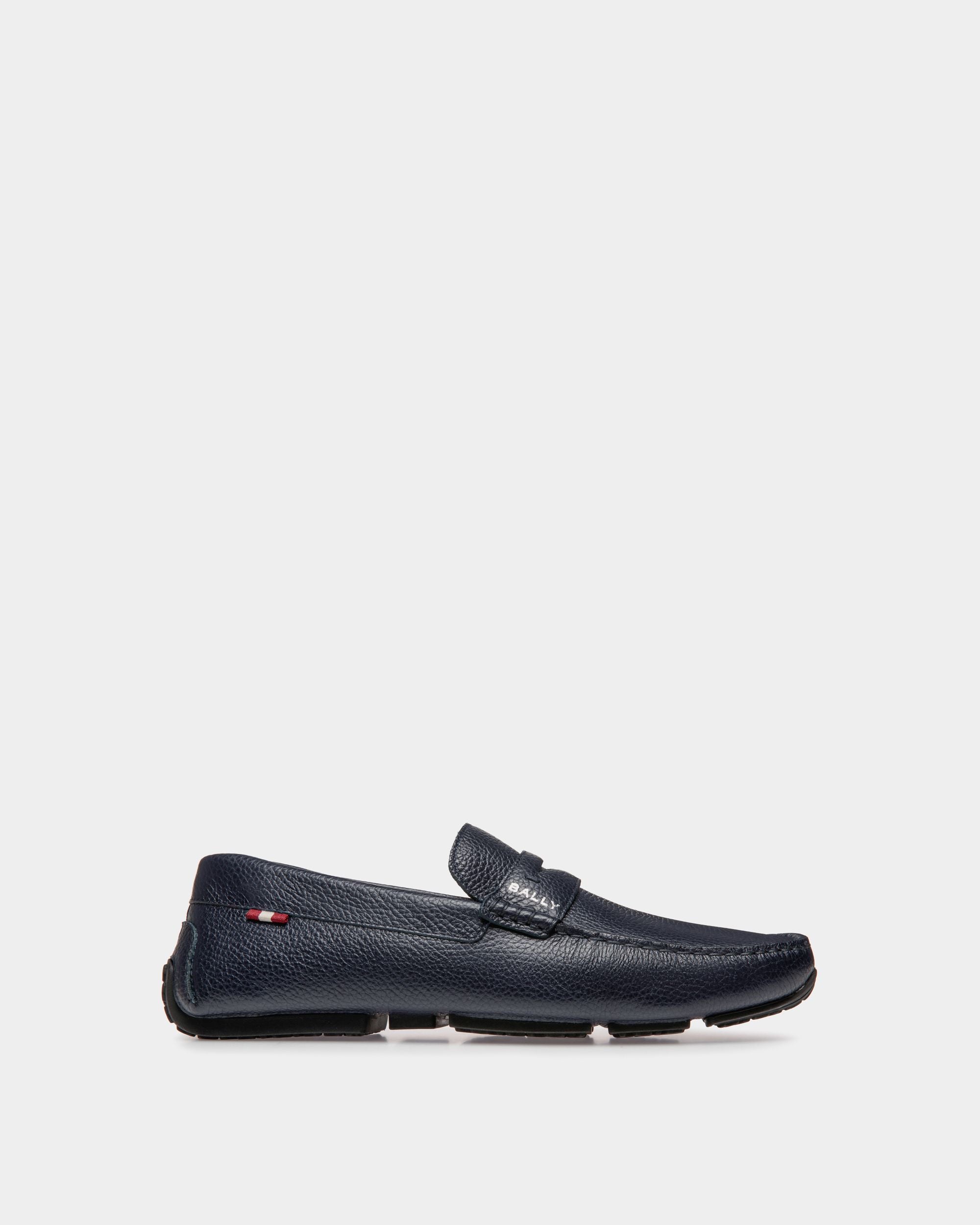 Pilot Driver-Schuh Aus Genarbtem Leder In Marineblau - Herren - Bally - 01