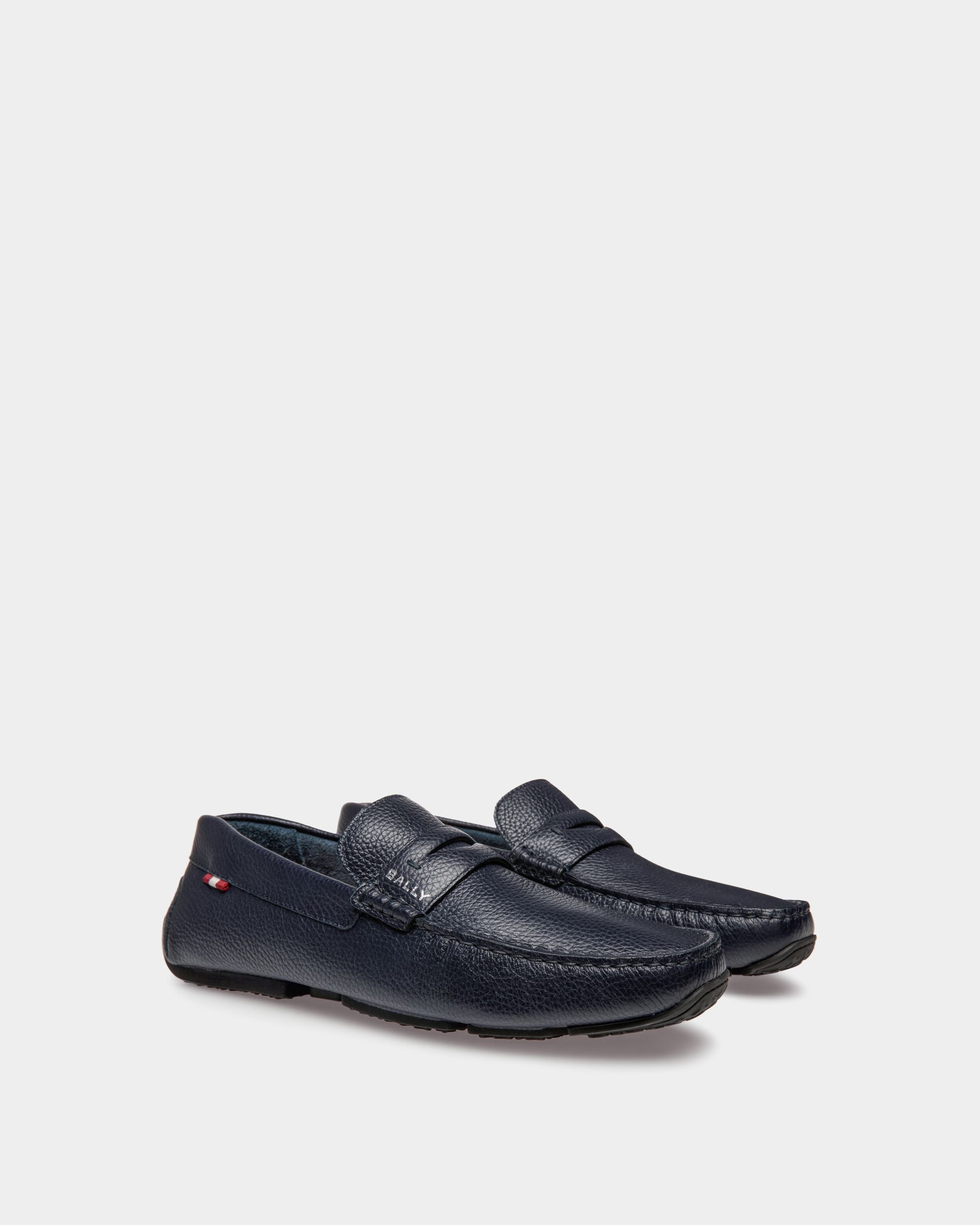 Pilot Driver-Schuh Aus Genarbtem Leder In Marineblau - Herren - Bally - 02