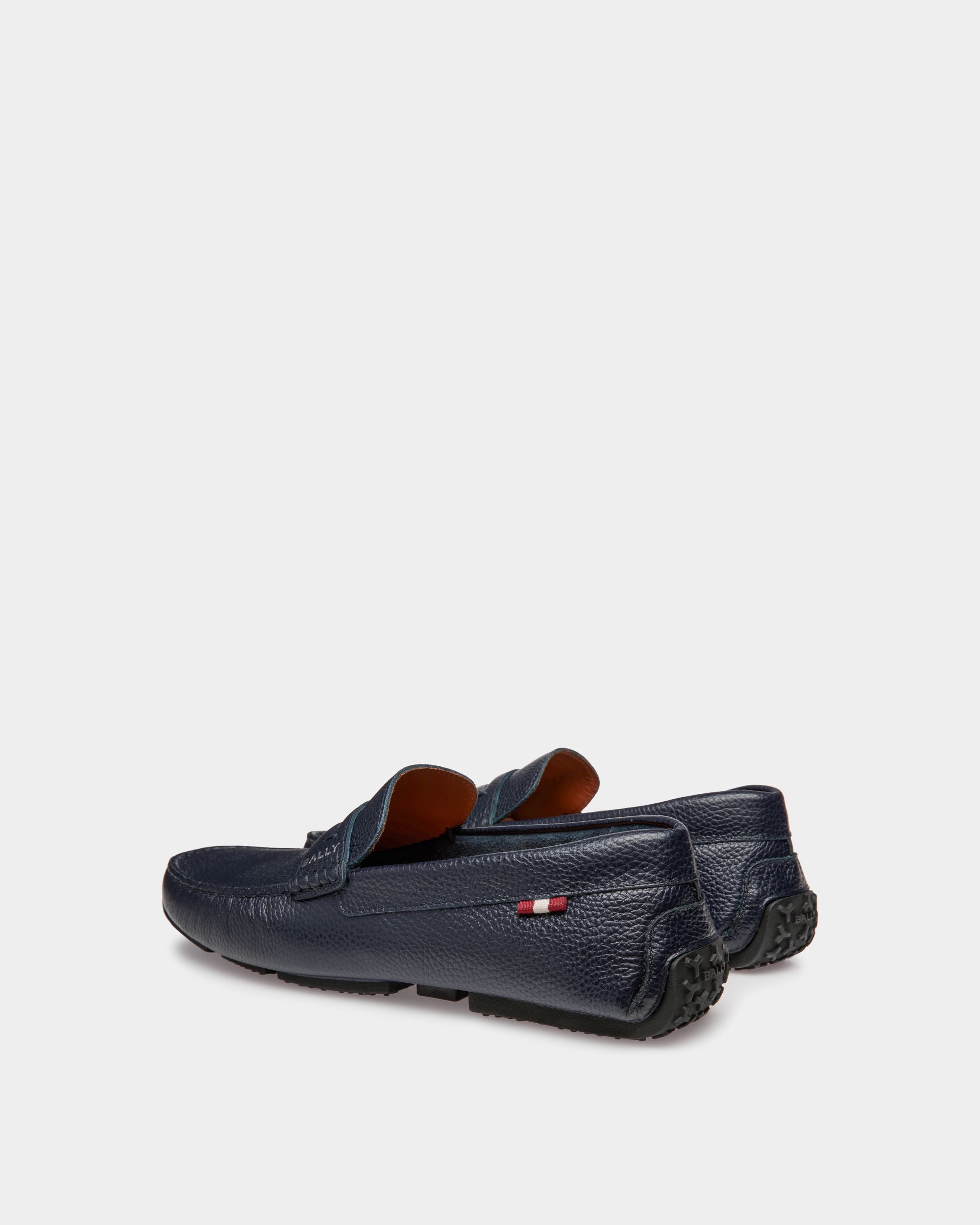 Pilot Driver-Schuh Aus Genarbtem Leder In Marineblau - Herren - Bally - 03