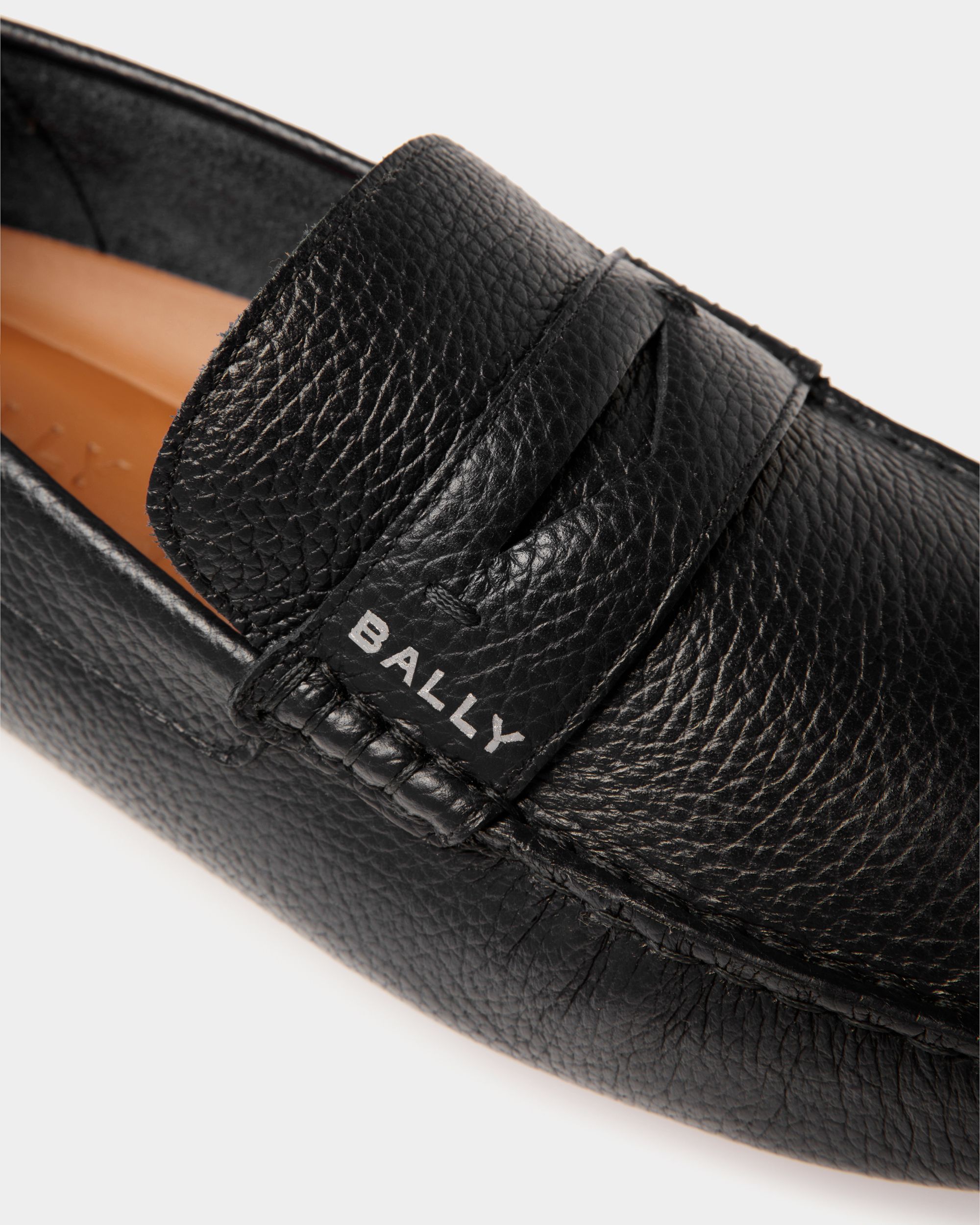 Pilot Driver-Schuh Aus Genarbtem Leder In Schwarz - Herren - Bally - 04