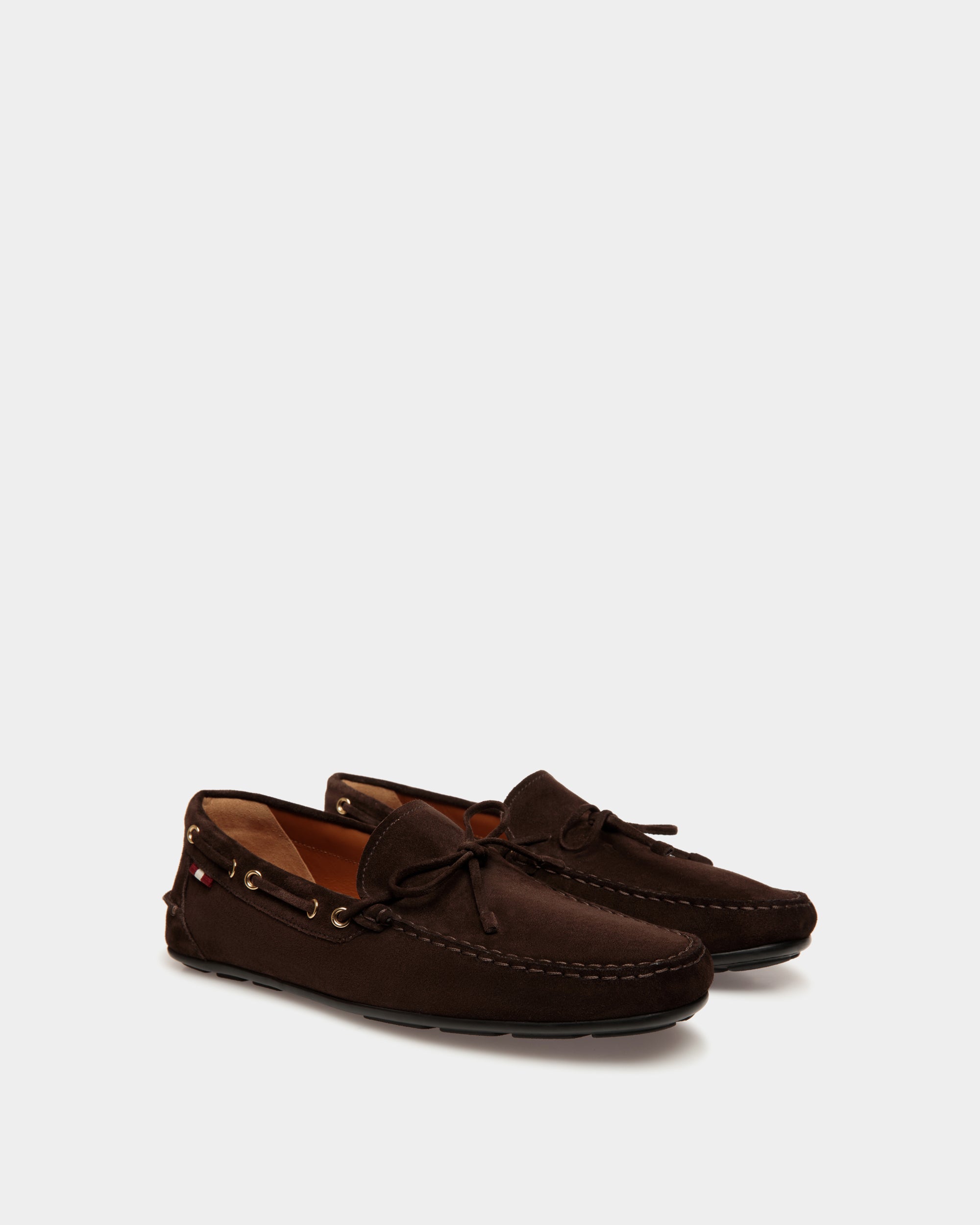Driver Clay In Pelle Scamosciata Color Ebano - Uomo - Bally - 02