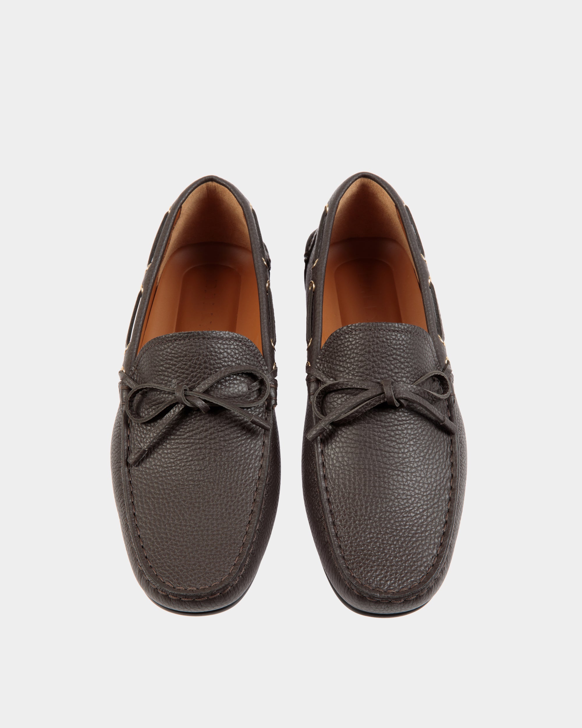 Clay Driver in Ebano Grained Leather - Men's - Bally - 05