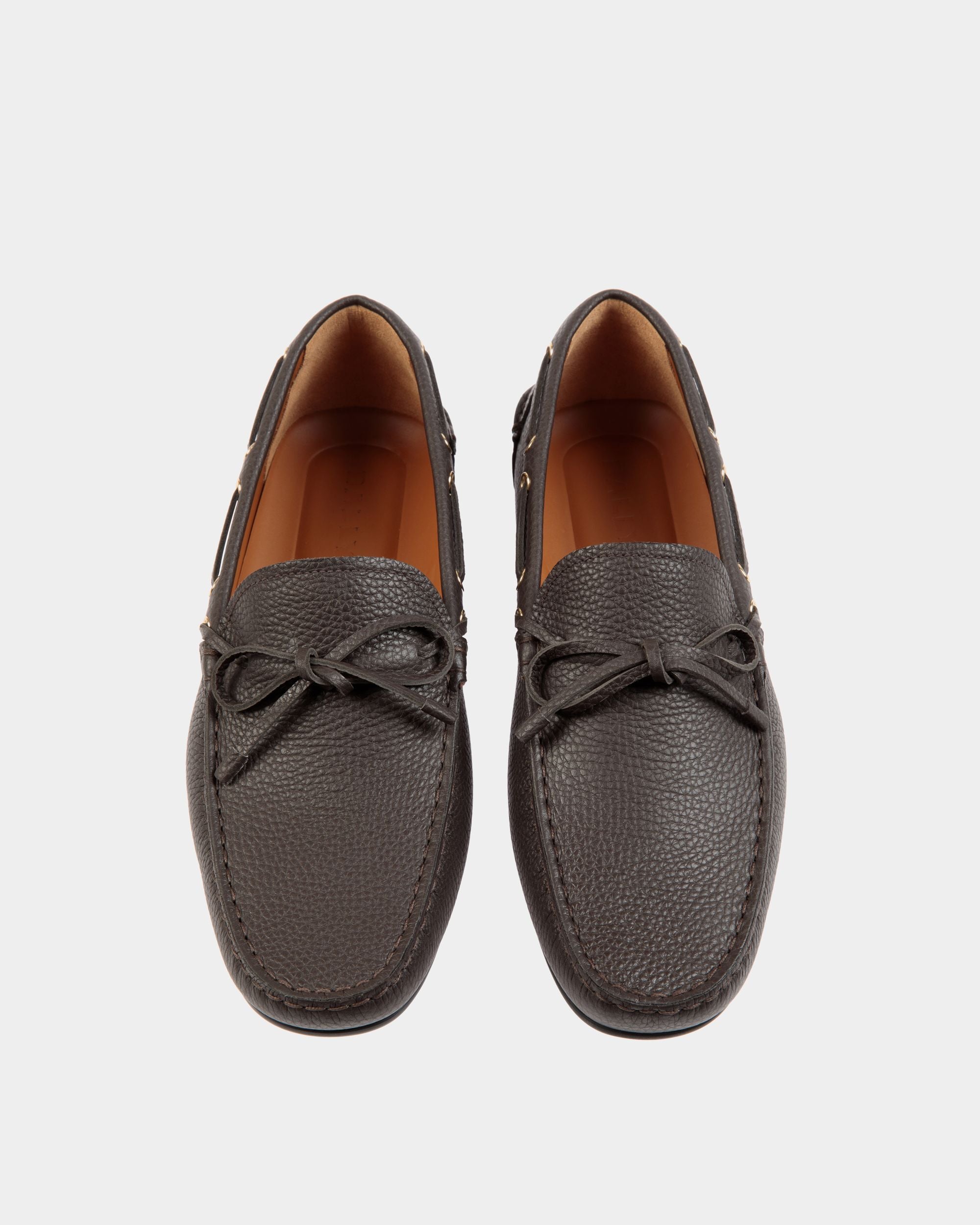 Clay Driver-Schuh Aus Genarbtem Leder In Ebenholzschwarz - Herren - Bally - 05