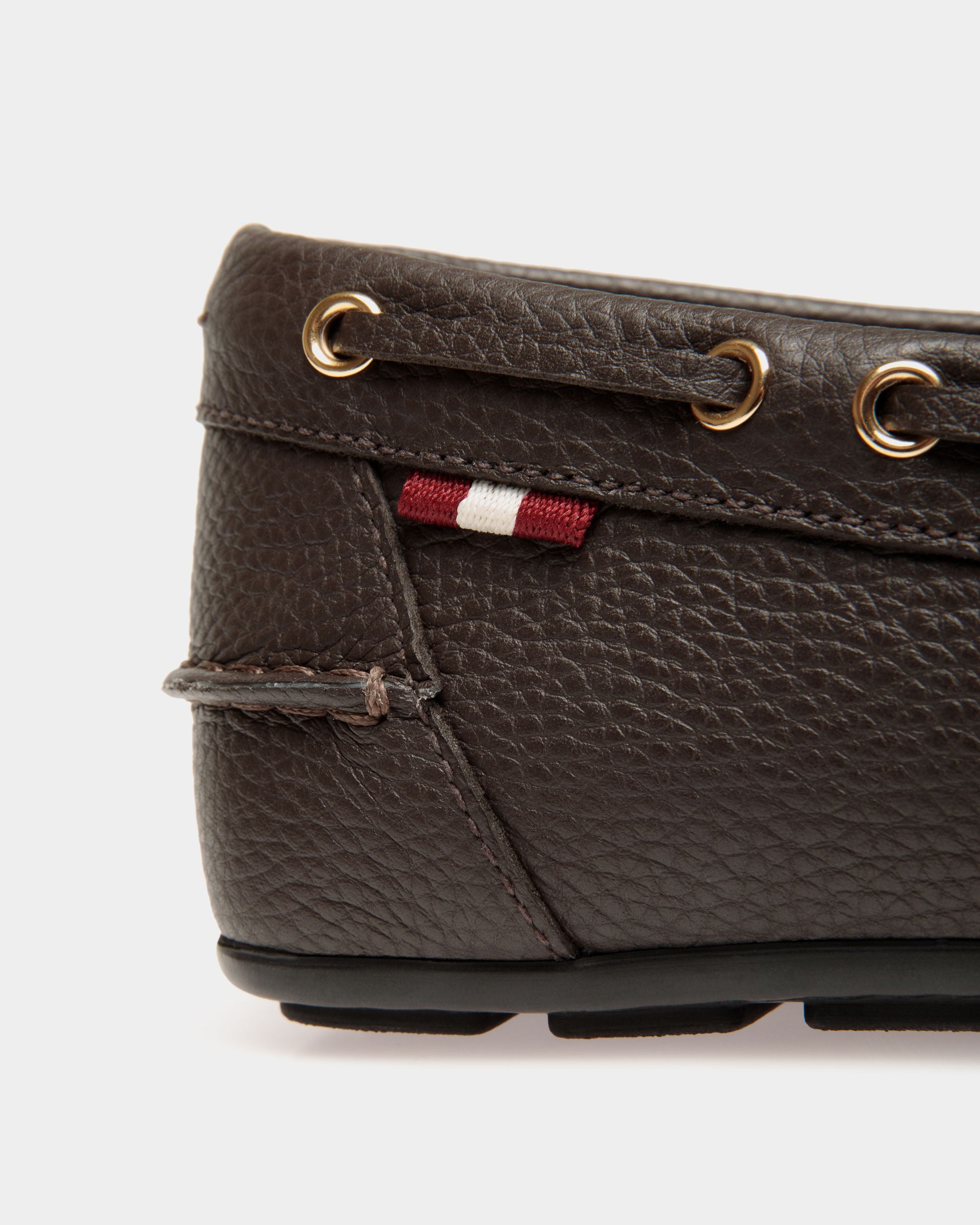 Clay Driver-Schuh Aus Genarbtem Leder In Ebenholzschwarz - Herren - Bally - 06