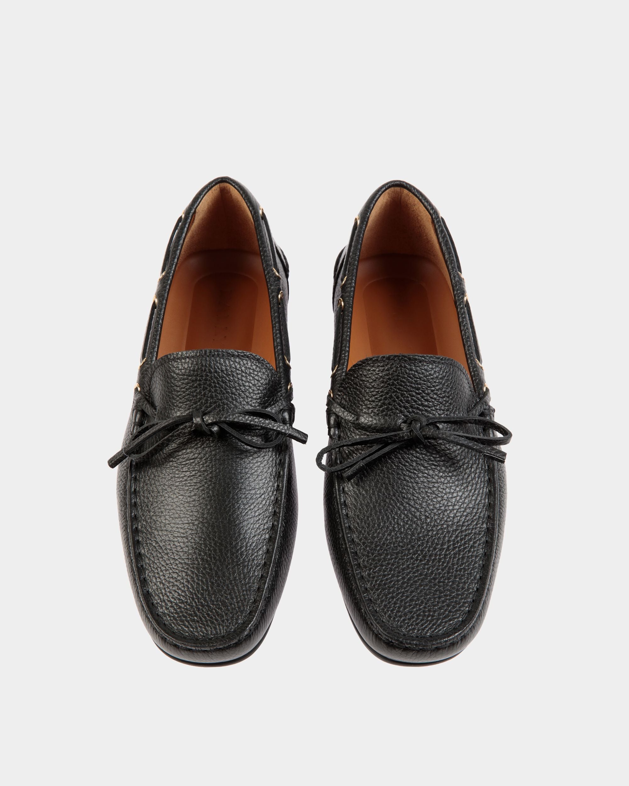 Clay Driver-Schuh Aus Genarbtem Leder In Schwarz - Uomo - Bally - 05