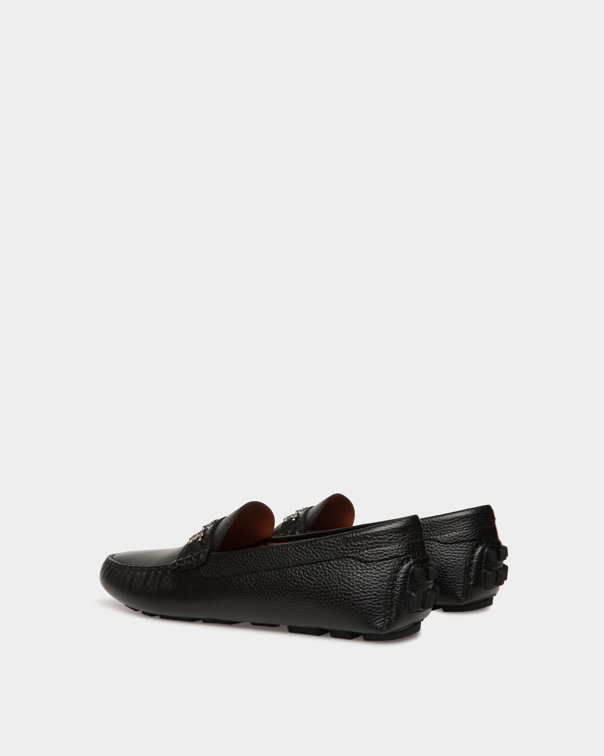 Kerbs Driver-Schuh Aus Genarbtem Leder In Schwarz - Homme - Bally - 04