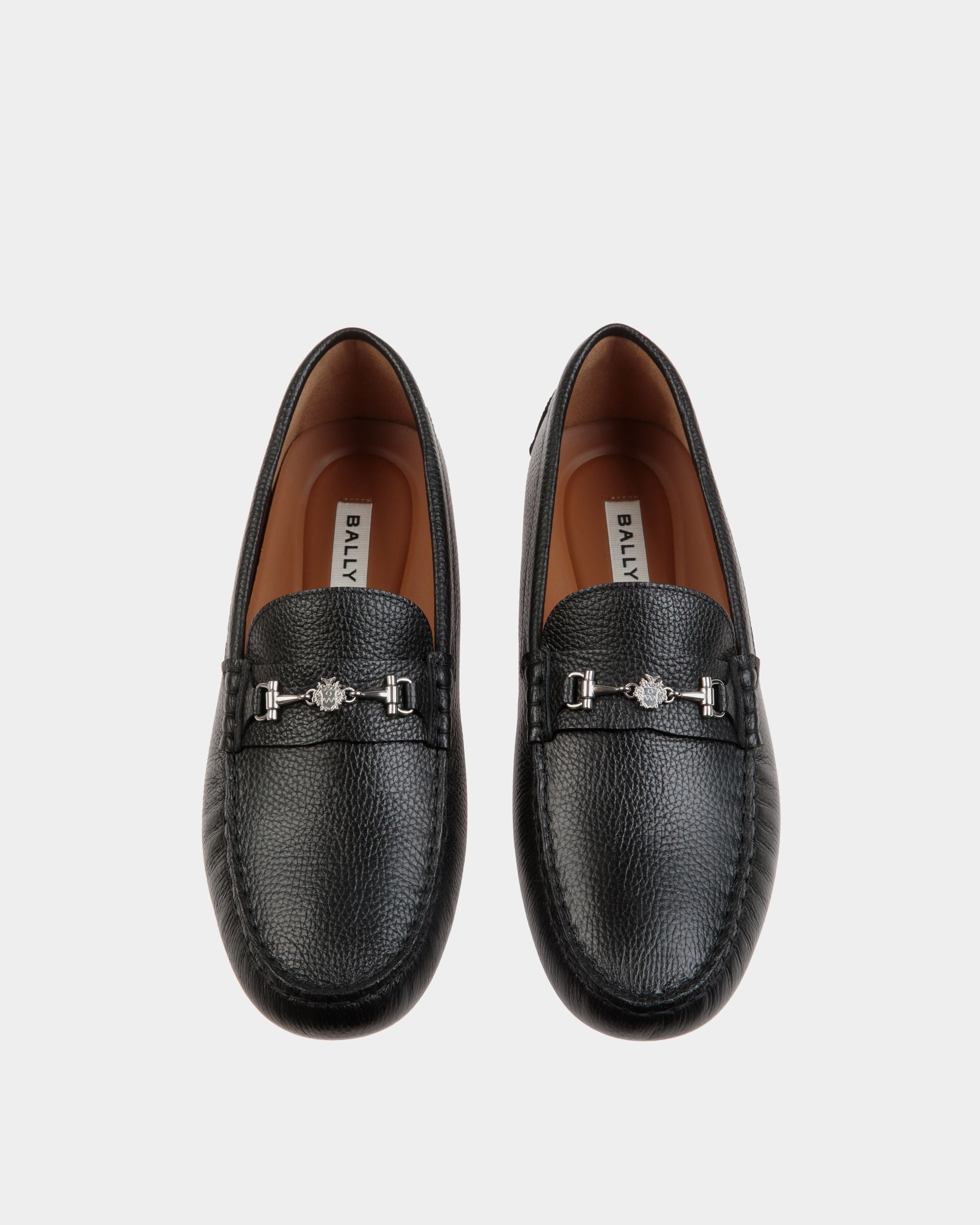 Kerbs Driver-Schuh Aus Genarbtem Leder In Schwarz - Homme - Bally - 05