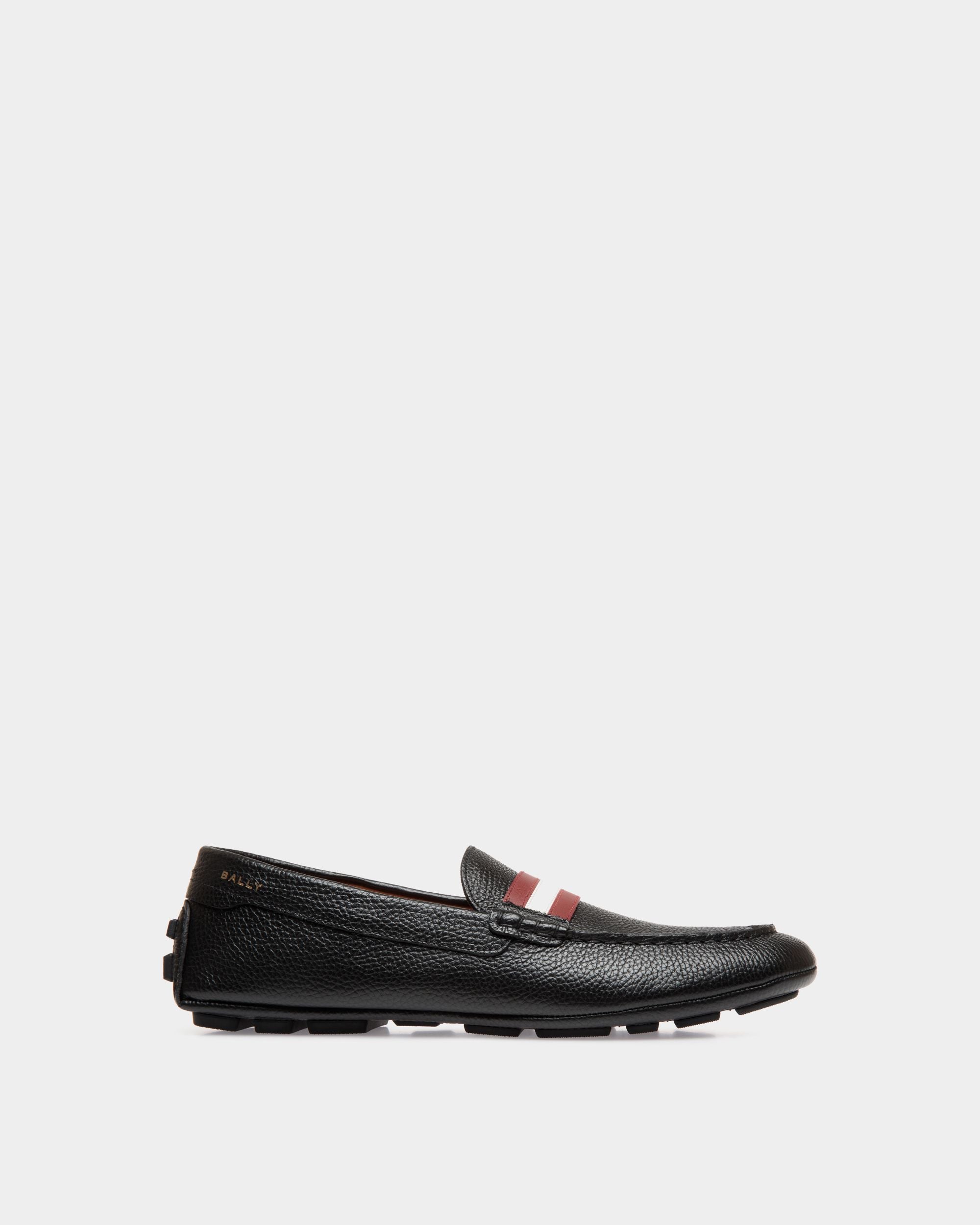 Kerbs Driver-Schuh Aus Genarbtem Leder In Schwarz - Homme - Bally - 01