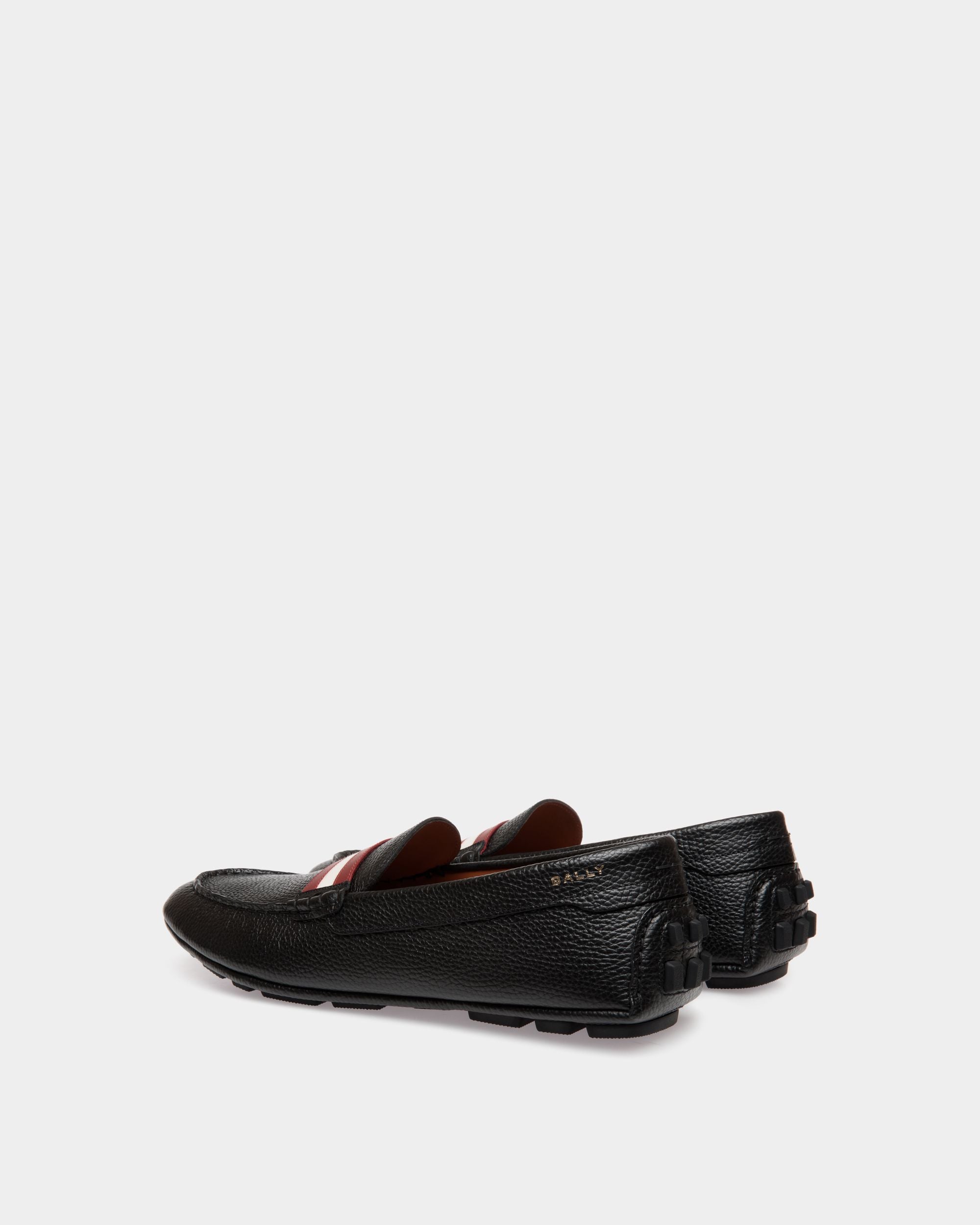 Kerbs Driver-Schuh Aus Genarbtem Leder In Schwarz - Homme - Bally - 03