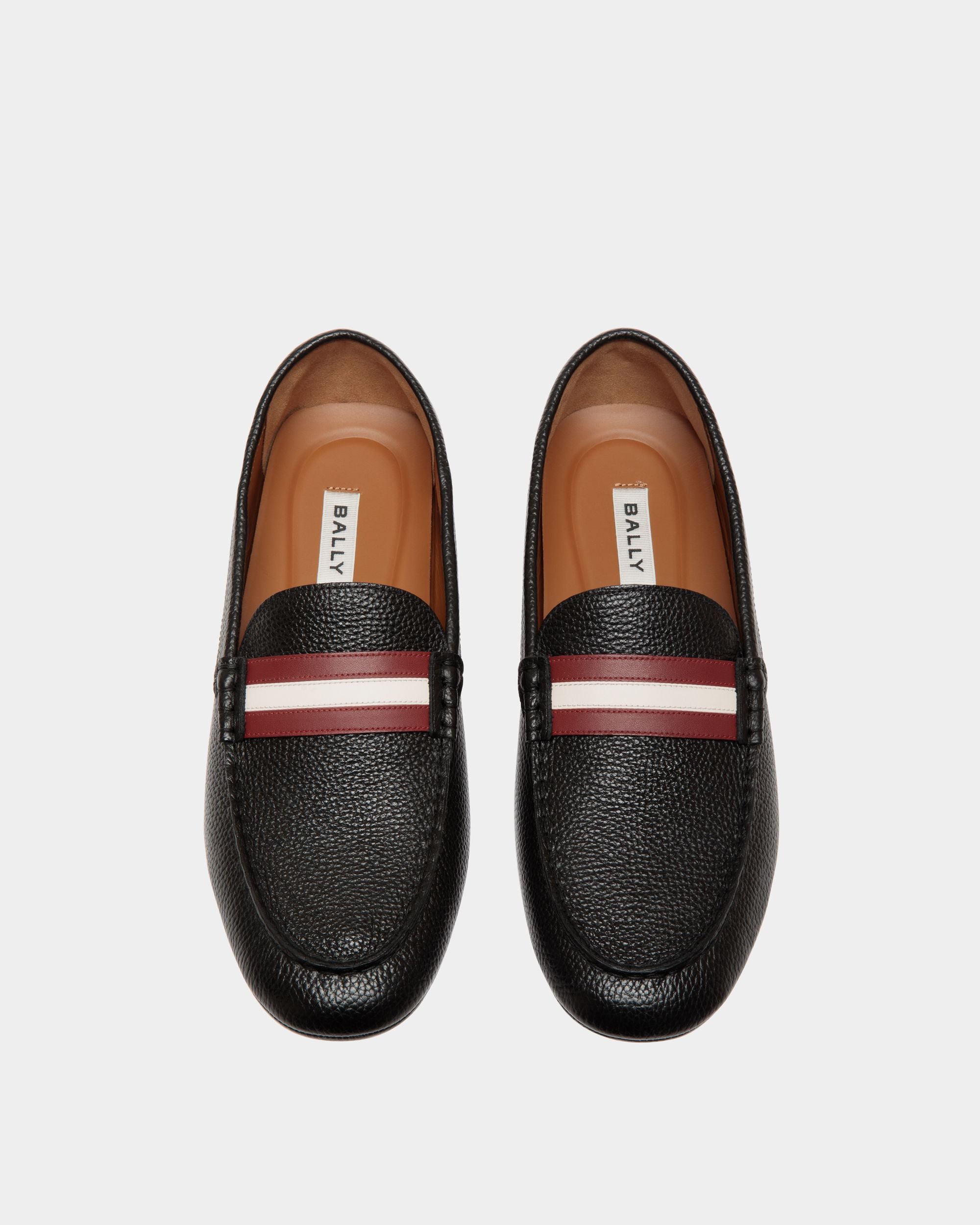 Kerbs Driver-Schuh Aus Genarbtem Leder In Schwarz - Homme - Bally - 04