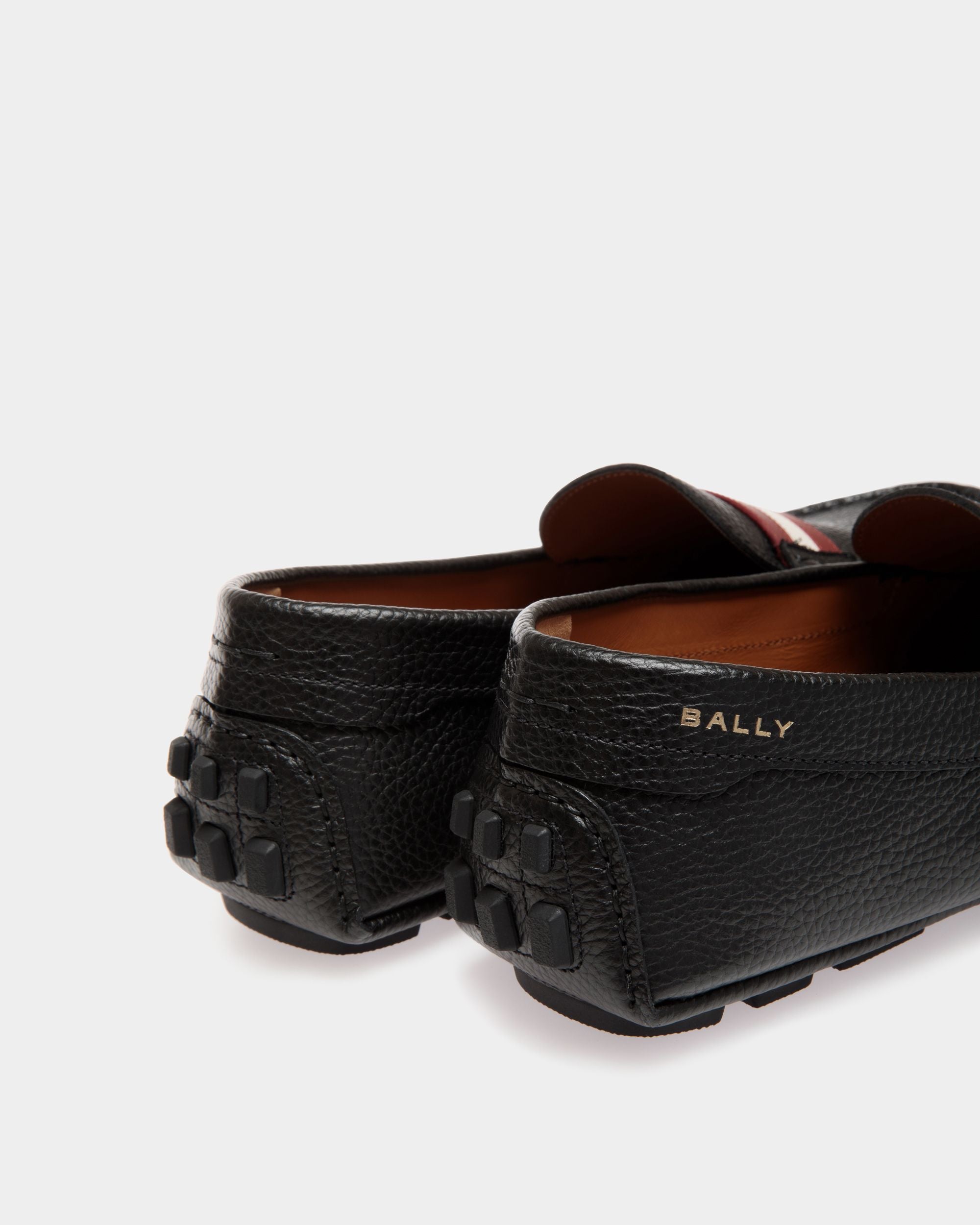 Kerbs Driver-Schuh Aus Genarbtem Leder In Schwarz - Homme - Bally - 05