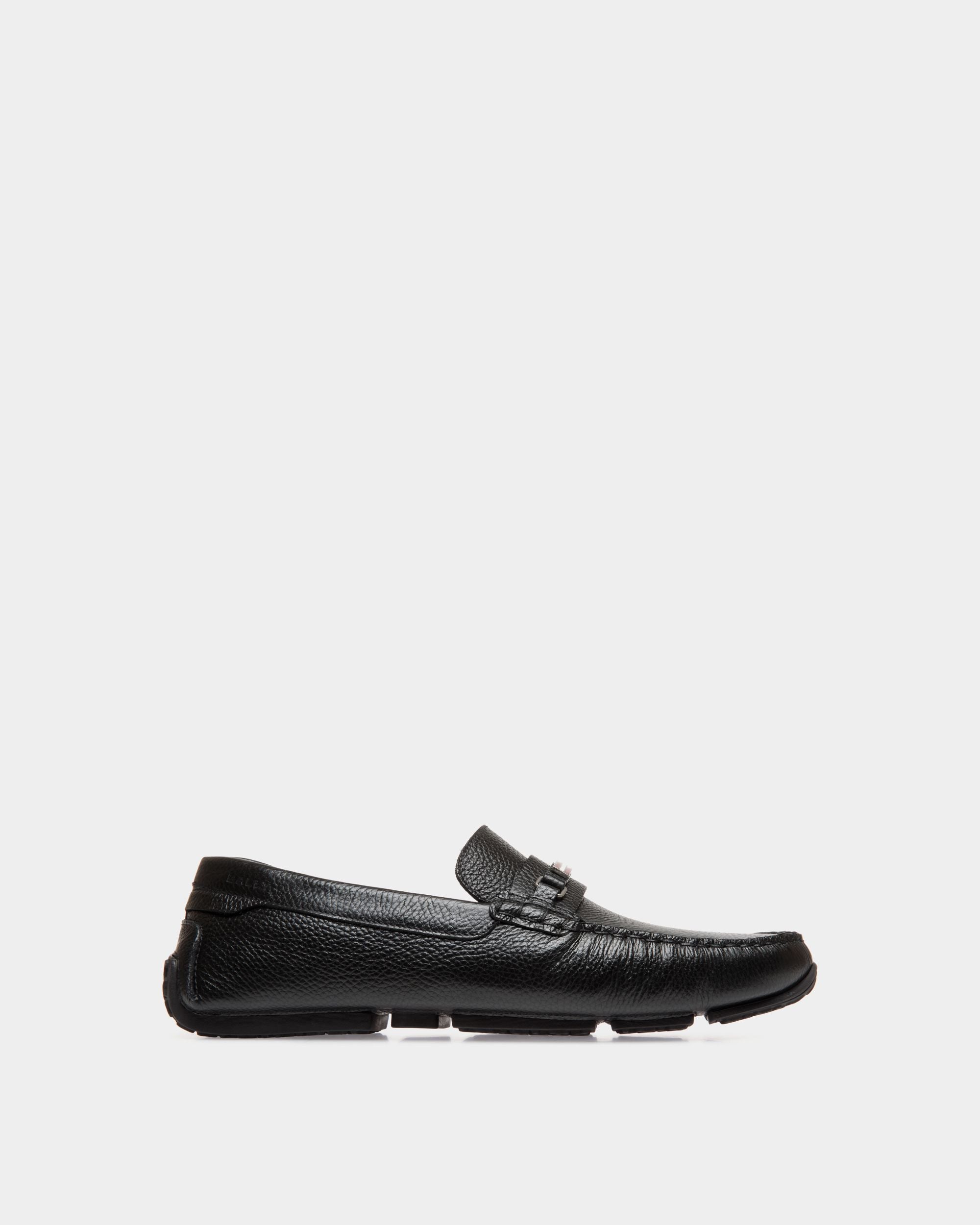 Pilot Driver in Black Grained Leather - Men's - Bally - 01
