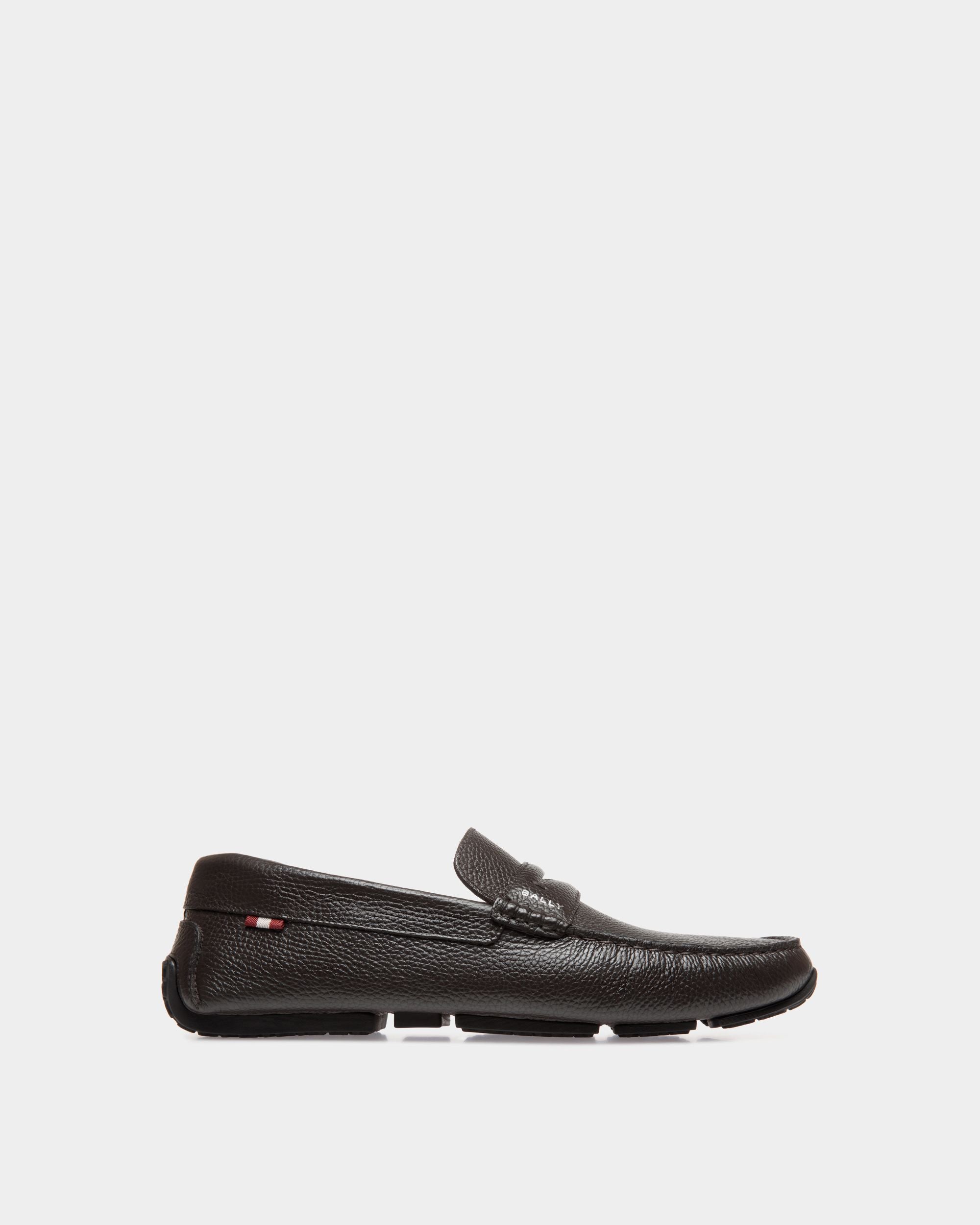 Pilot Driver-Schuh Aus Genarbtem Leder In Ebenholz - Uomo - Bally - 01