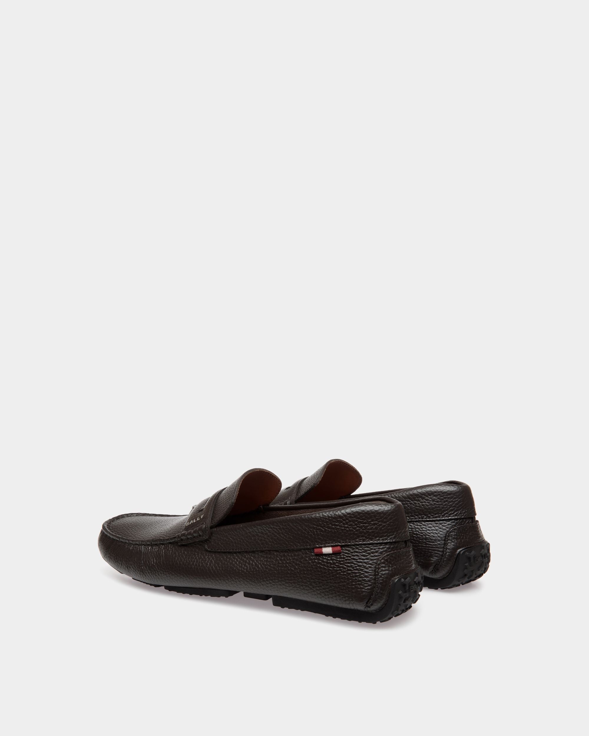 Pilot Driver-Schuh Aus Genarbtem Leder In Ebenholz - Uomo - Bally - 03