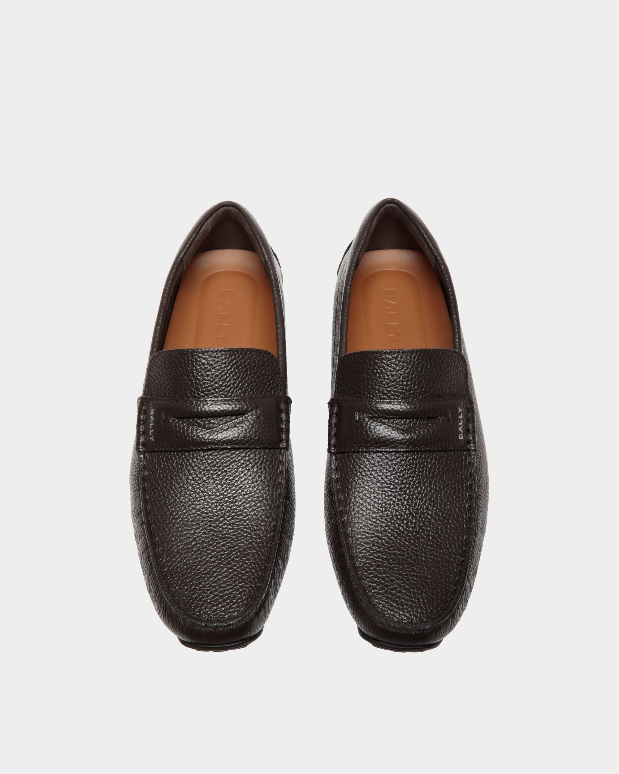 Pilot Driver-Schuh Aus Genarbtem Leder In Ebenholz - Uomo - Bally - 04