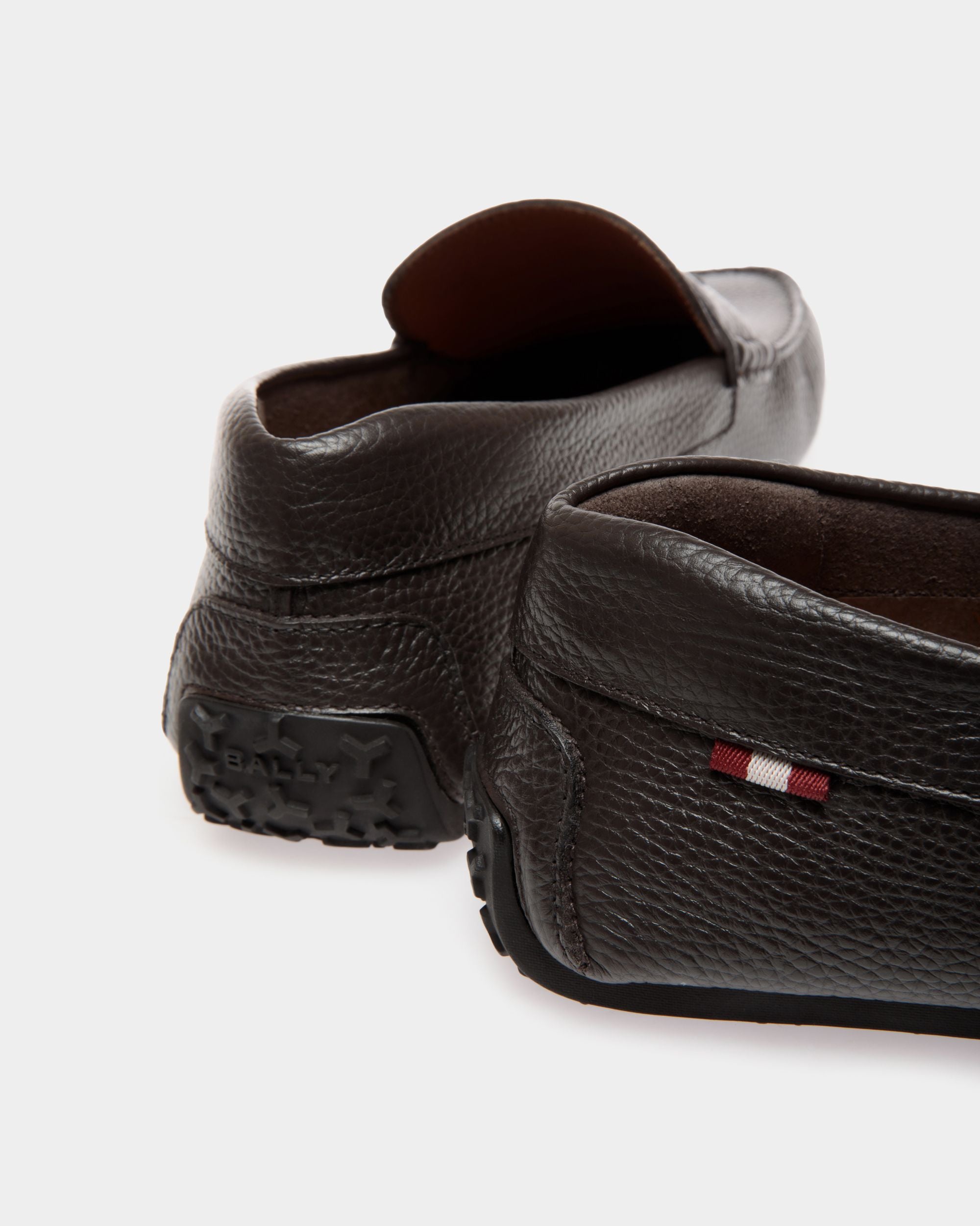 Pilot Driver-Schuh Aus Genarbtem Leder In Ebenholz - Uomo - Bally - 05
