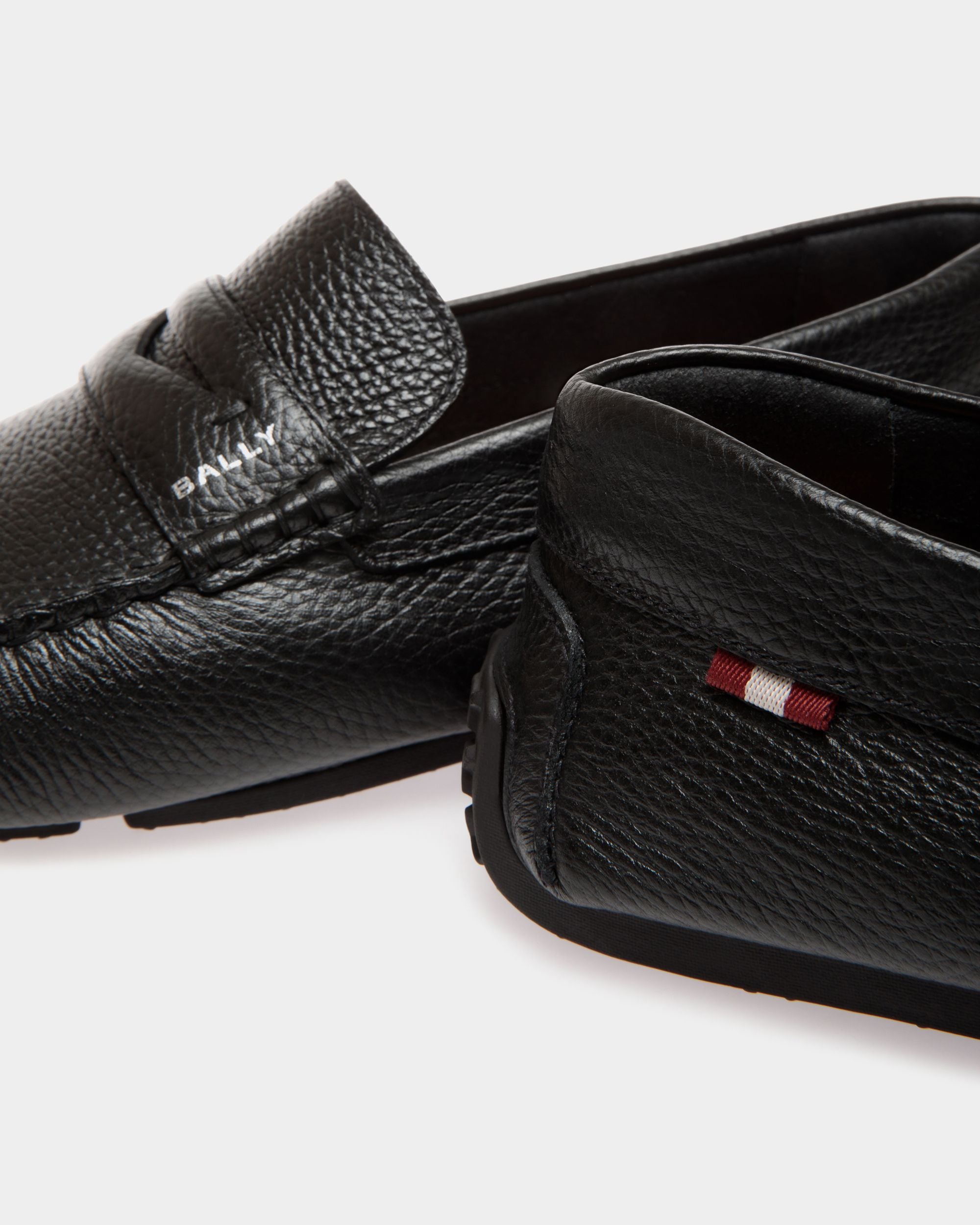 Pilot Driver-Schuh Aus Genarbtem Leder In Schwarz - Uomo - Bally - 05