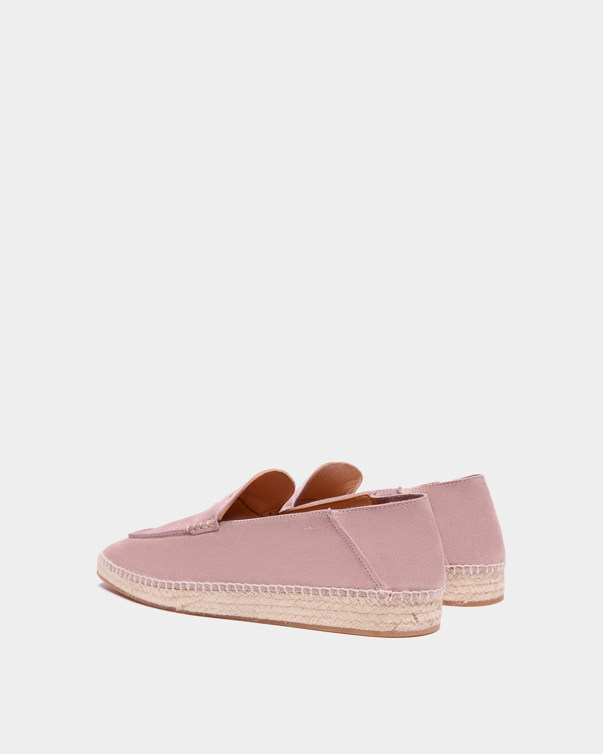 Karakas | Espadrilles für Herren aus Veloursleder in Mauve | Bally | Still Life 3/4 Rückseite
