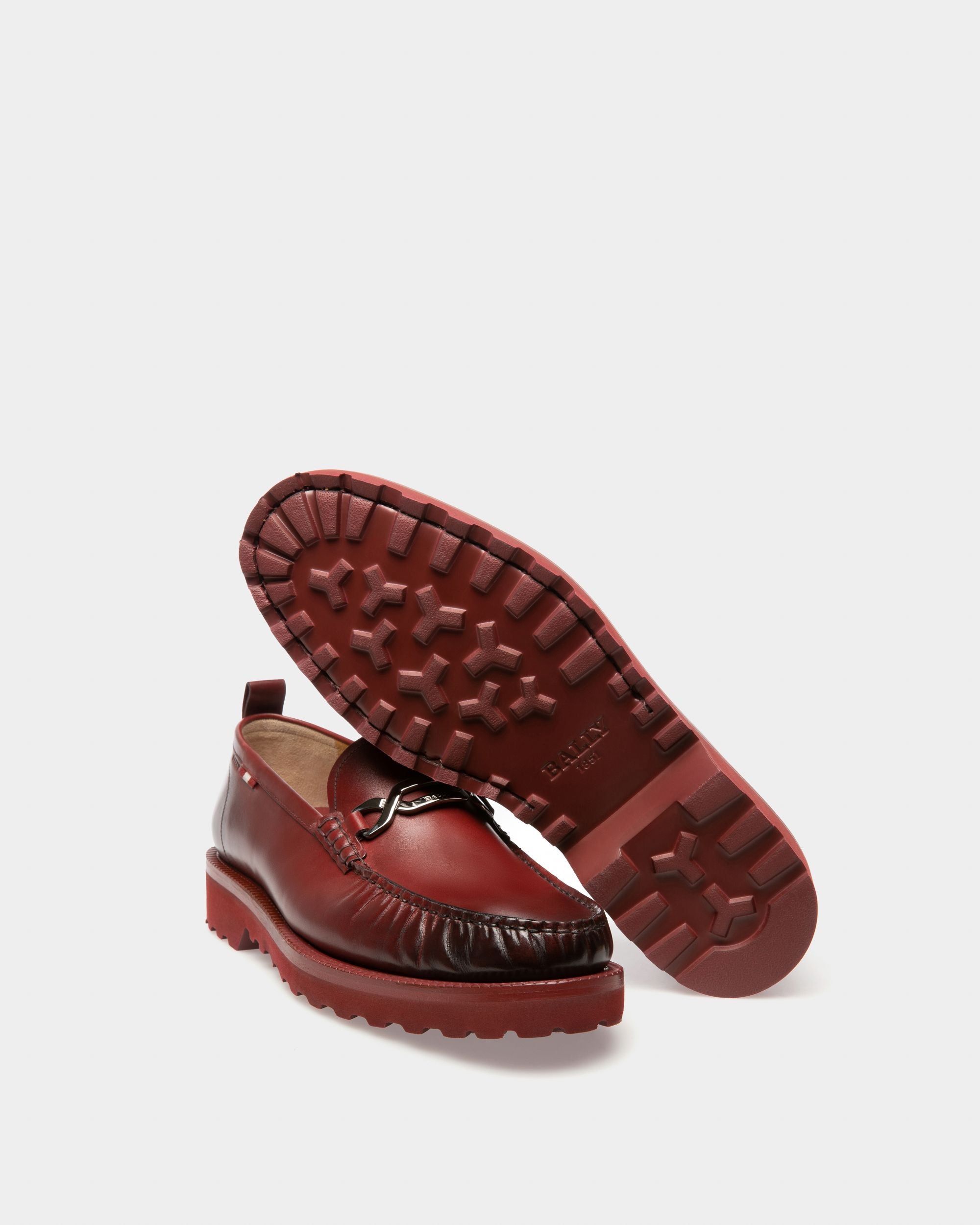 Novian Mocassins En Cuir Rouge Héritage - Homme - Bally - 05