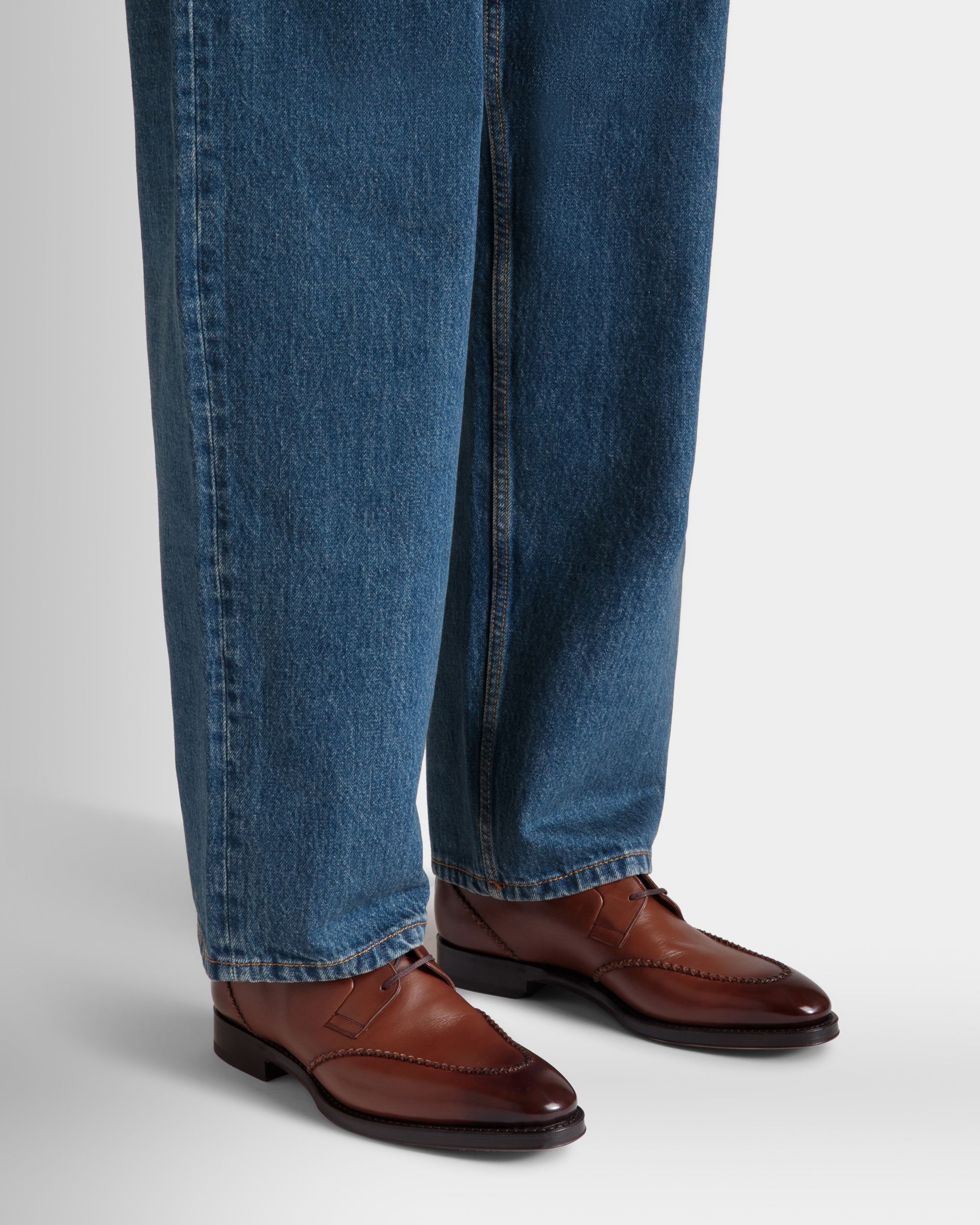 Scribe Novo Derby In Brown Leather - Men's - Bally - 02