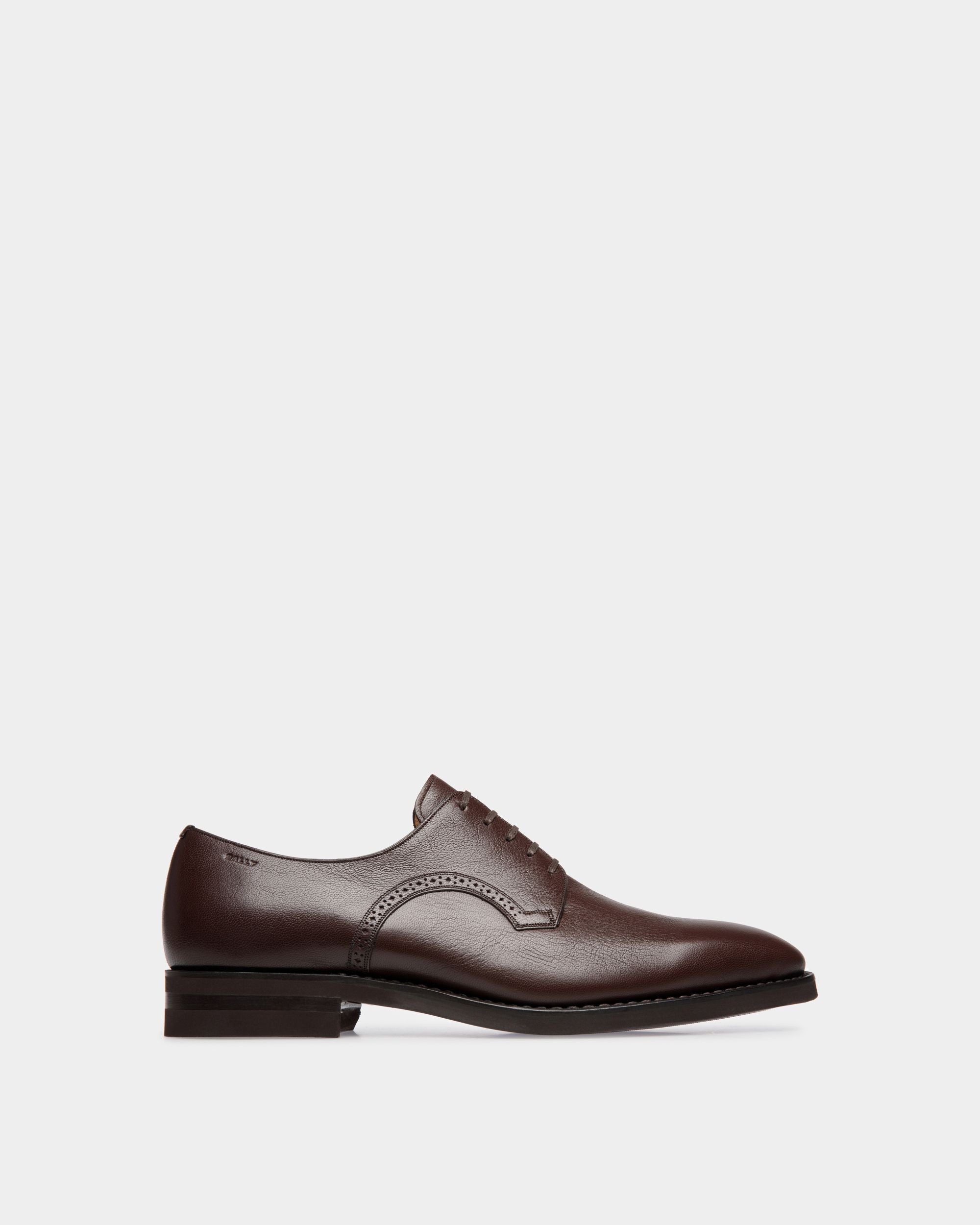 Scribe Derby in Brown Grained Leather - Men's - Bally - 01