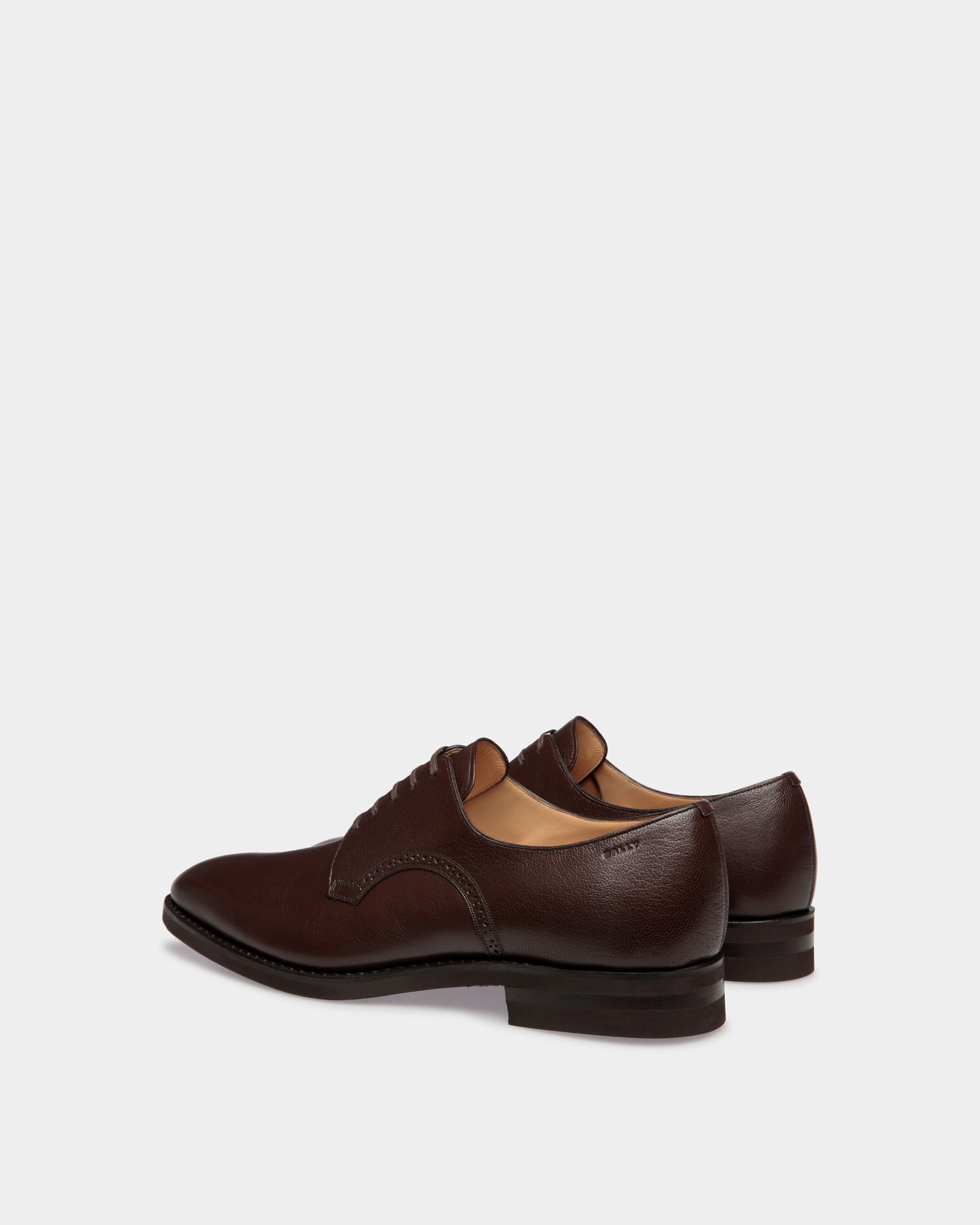 Scribe Derby in Brown Grained Leather - Men's - Bally - 02