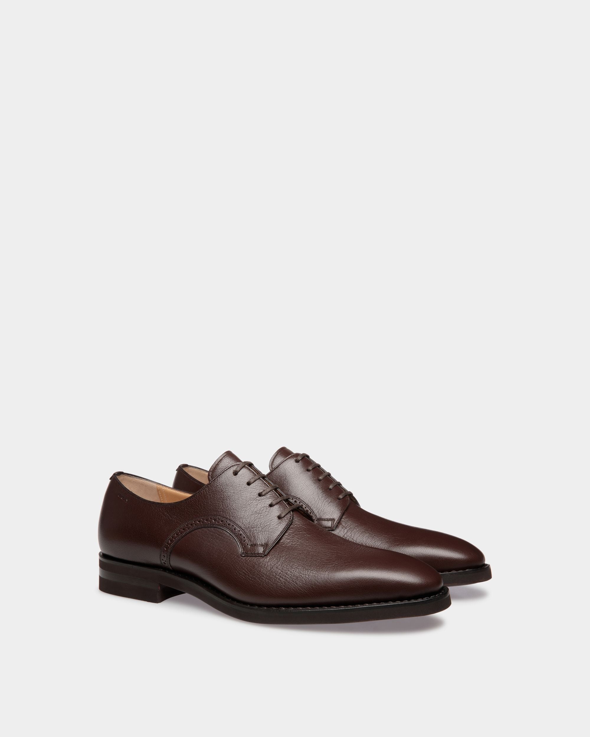 Scribe Derby in Brown Grained Leather - Men's - Bally - 03