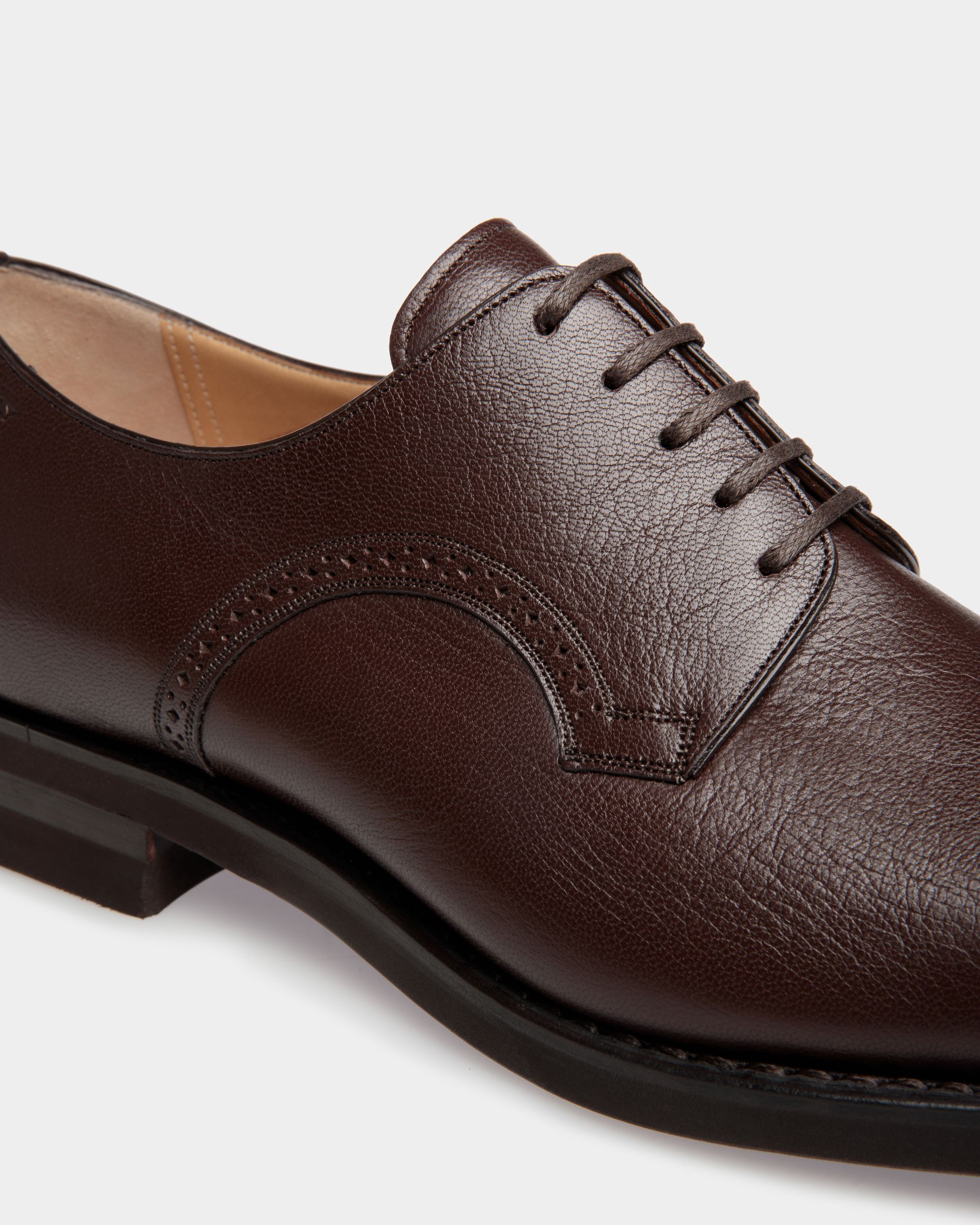 Scribe Derby in Brown Grained Leather - Men's - Bally - 04