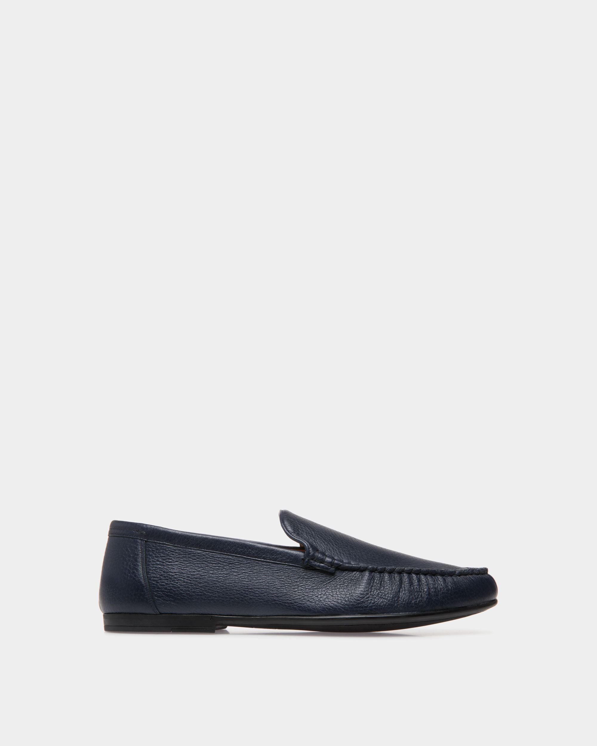 Mokassins Aus Genarbtem Leder In Blau - Herren - Bally - 01