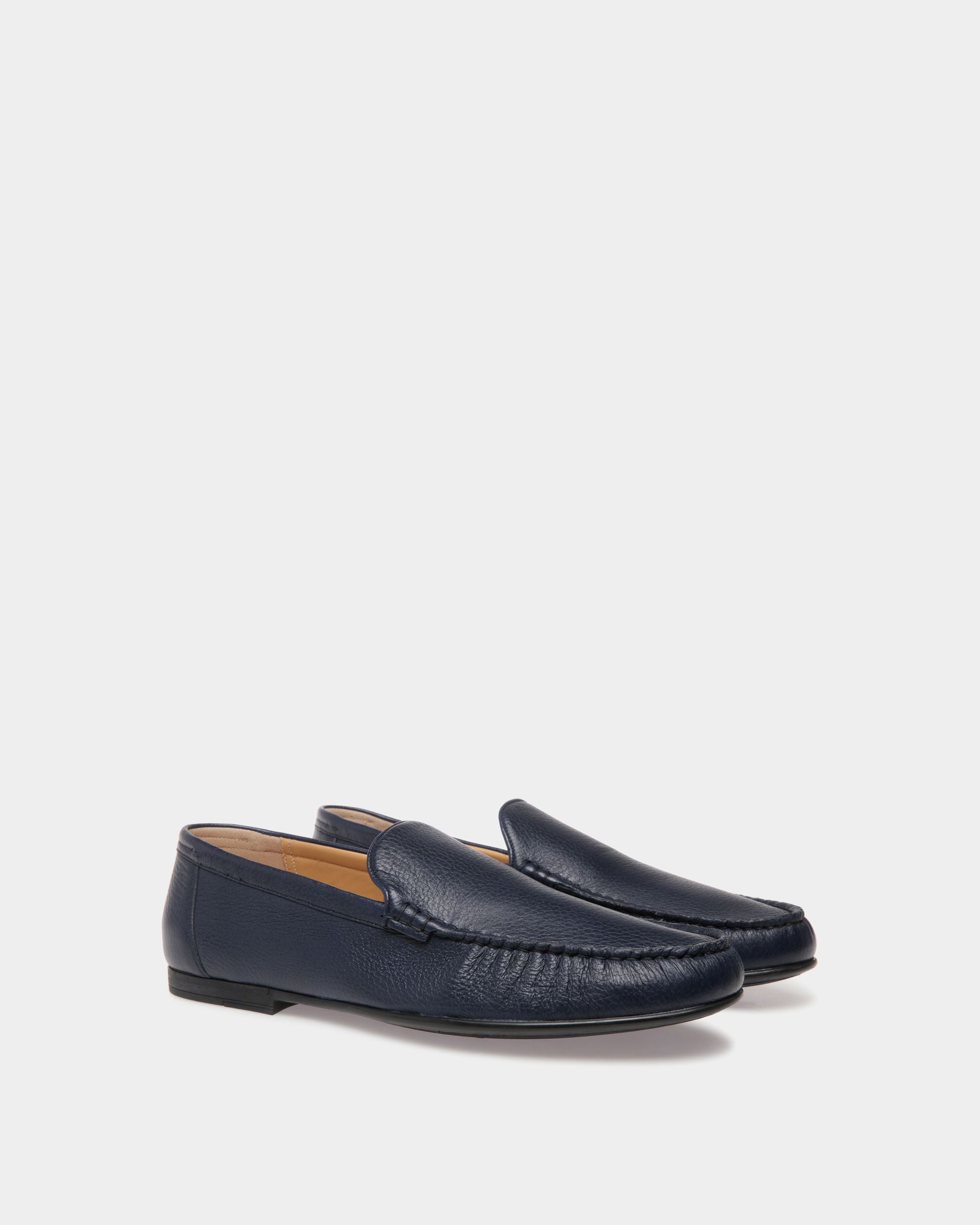 Mokassins Aus Genarbtem Leder In Blau - Herren - Bally - 02