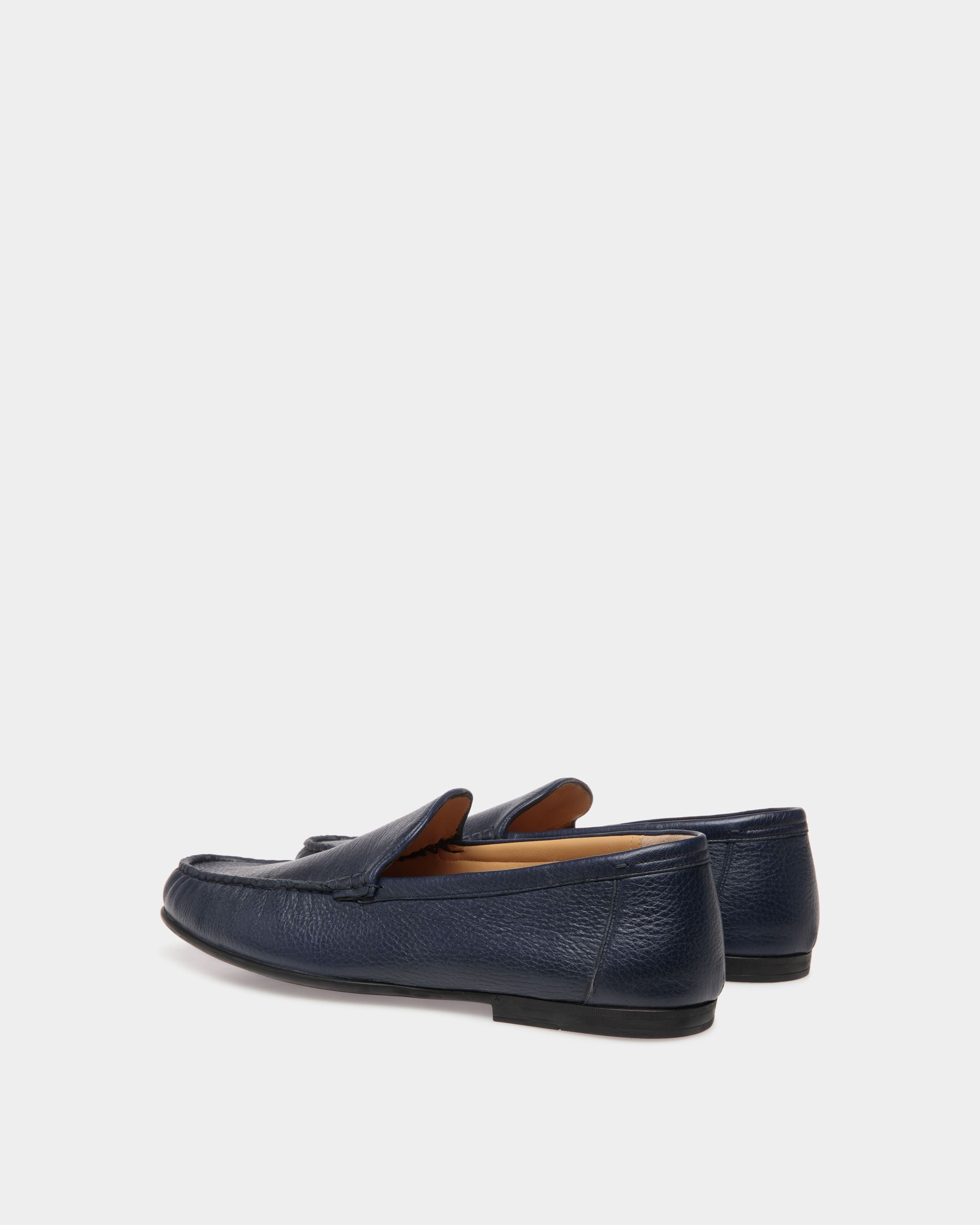 Mokassins Aus Genarbtem Leder In Blau - Herren - Bally - 03