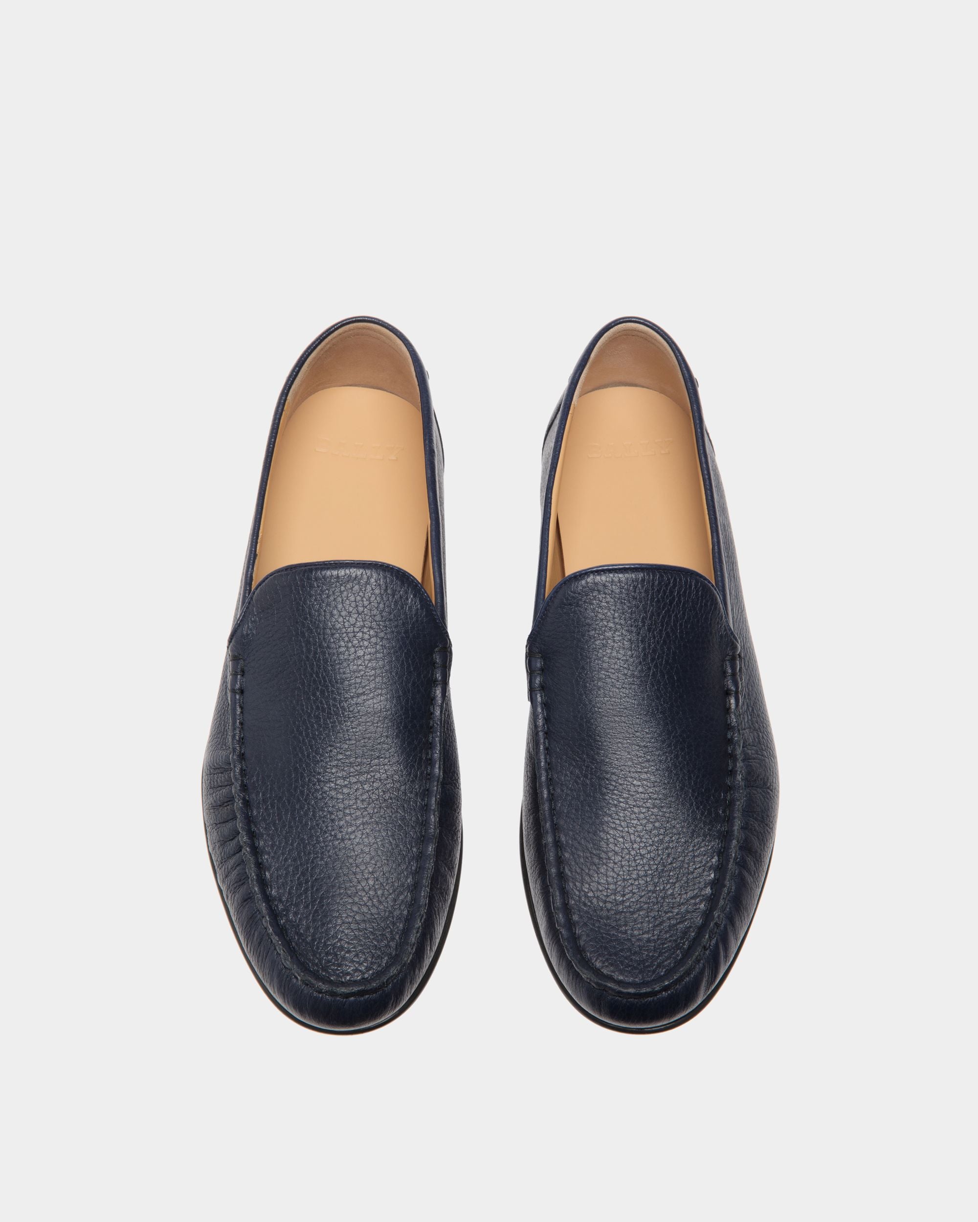 Mokassins Aus Genarbtem Leder In Blau - Herren - Bally - 04