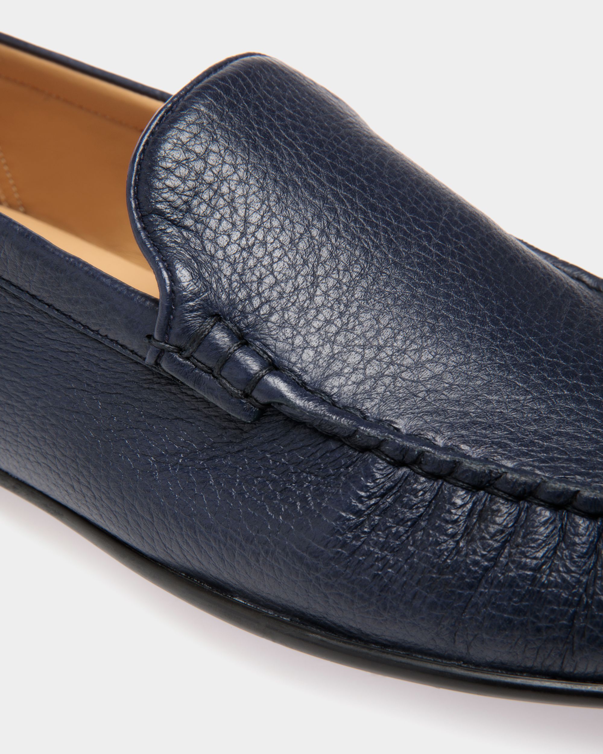 Mokassins Aus Genarbtem Leder In Blau - Herren - Bally - 05