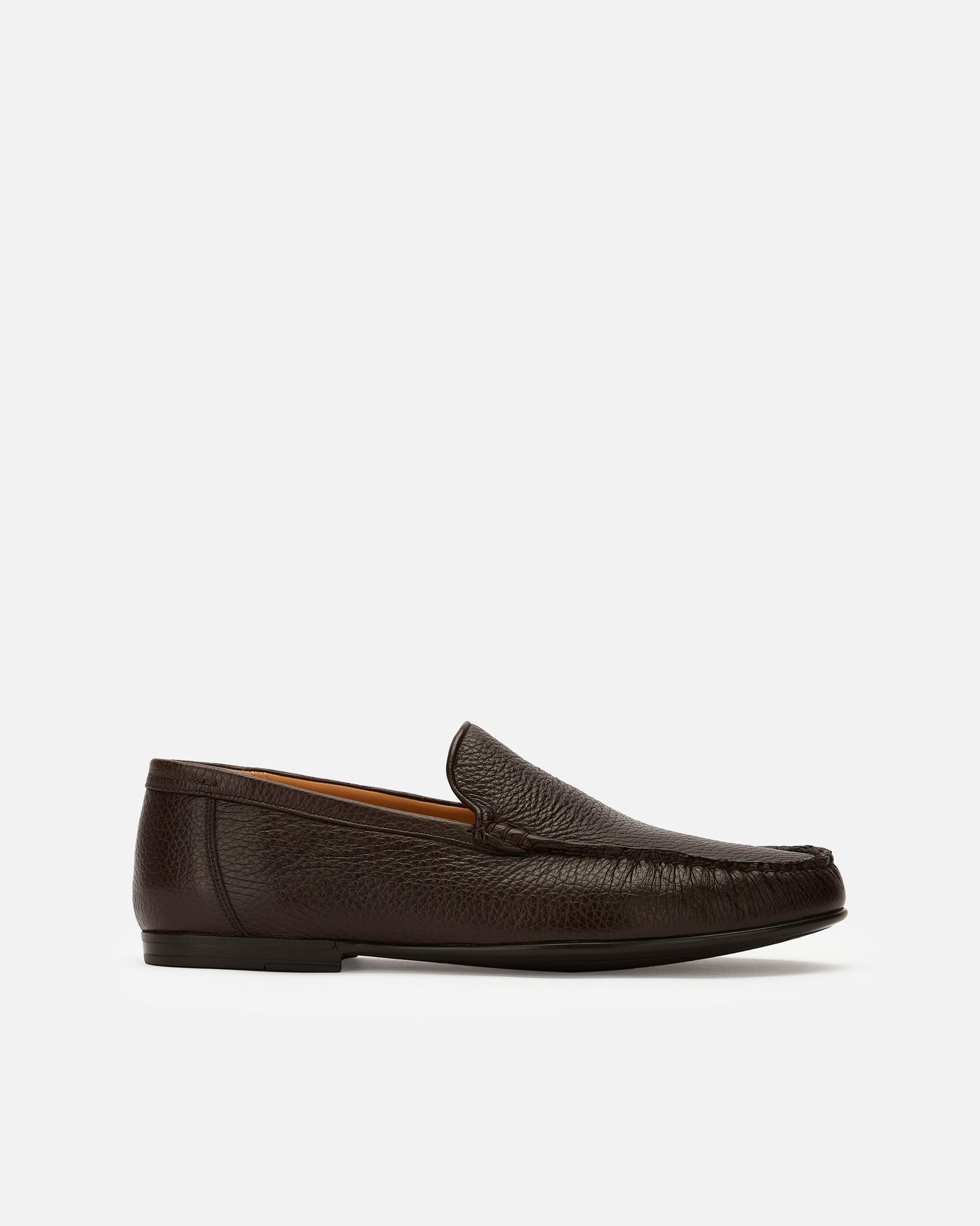 Mocassino In Pelle Granata Marrone - Uomo - Bally - 01