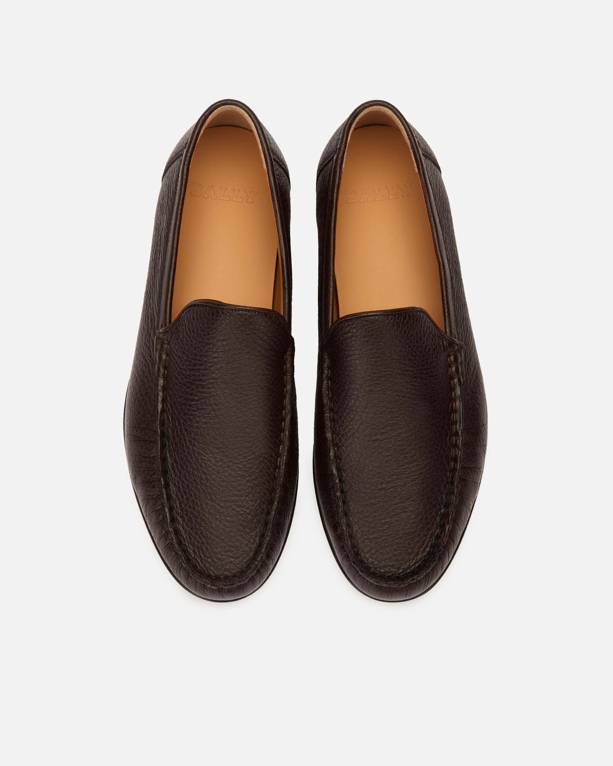 Mocassino In Pelle Granata Marrone - Uomo - Bally - 05