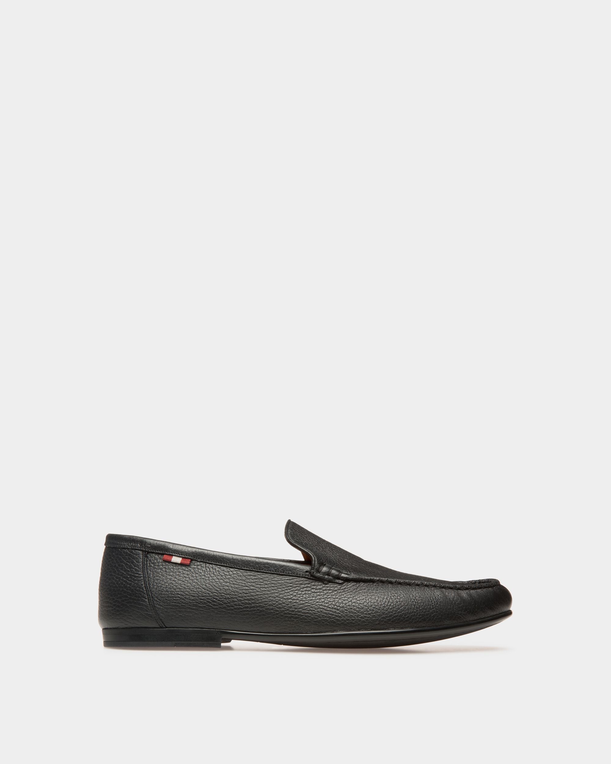 Mocassin En Cuir Grainé Noir - Homme - Bally - 01