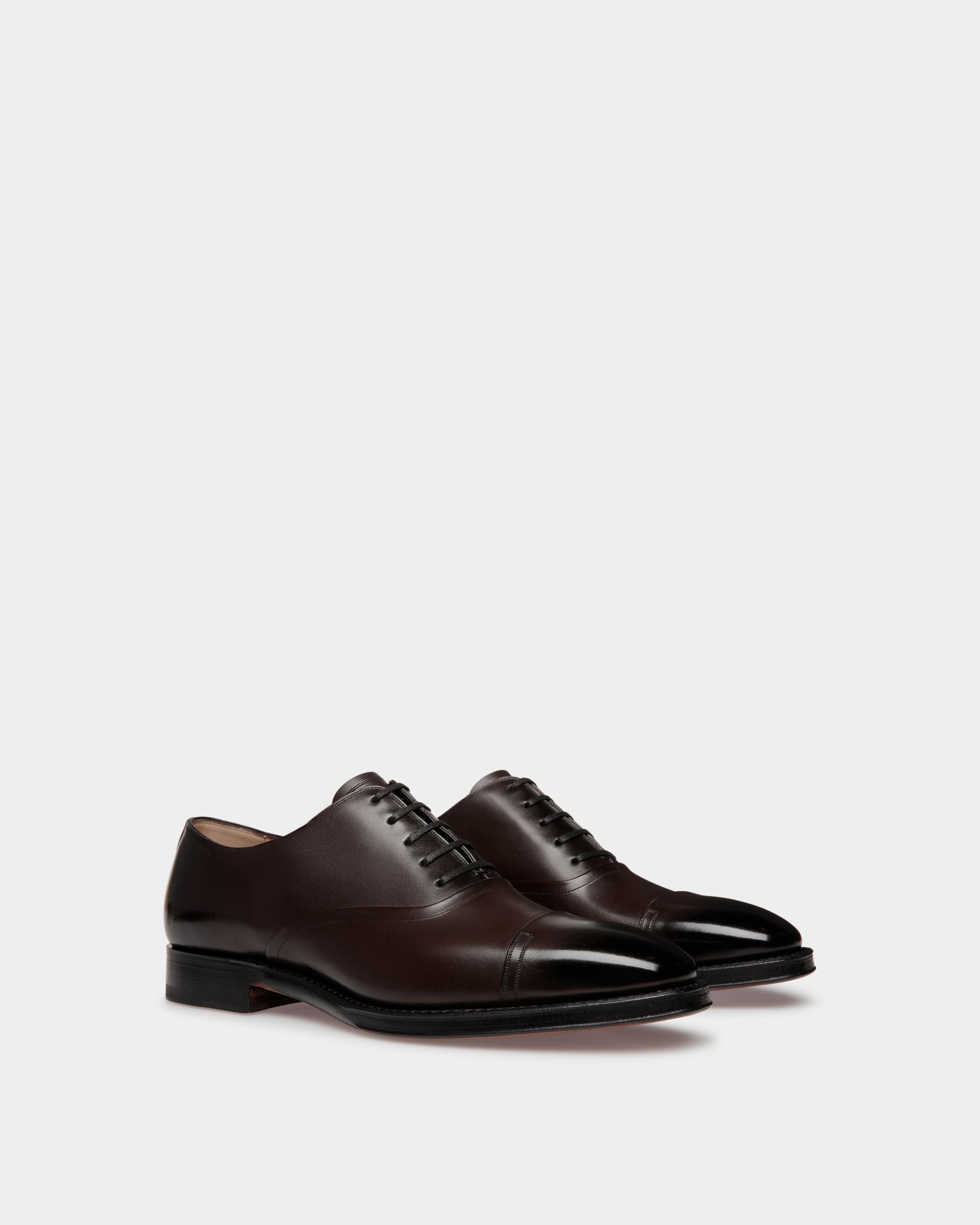 Scarpa Oxford Scribe In Pelle Marrone - Uomo - Bally - 02