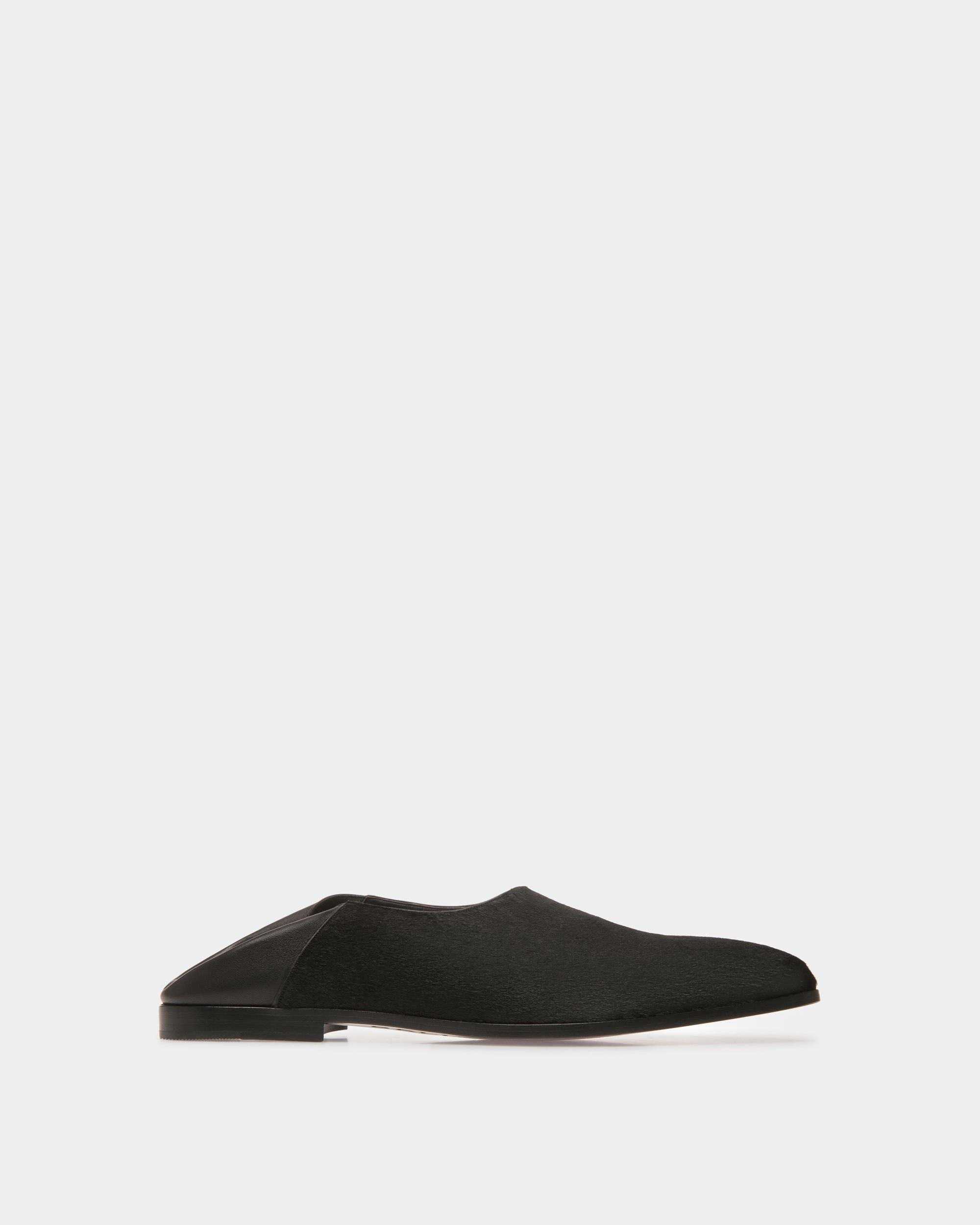 Vegas Flacher Loafer Aus schwarzem Kalbsleder mit Fell - Herren - Bally - 01