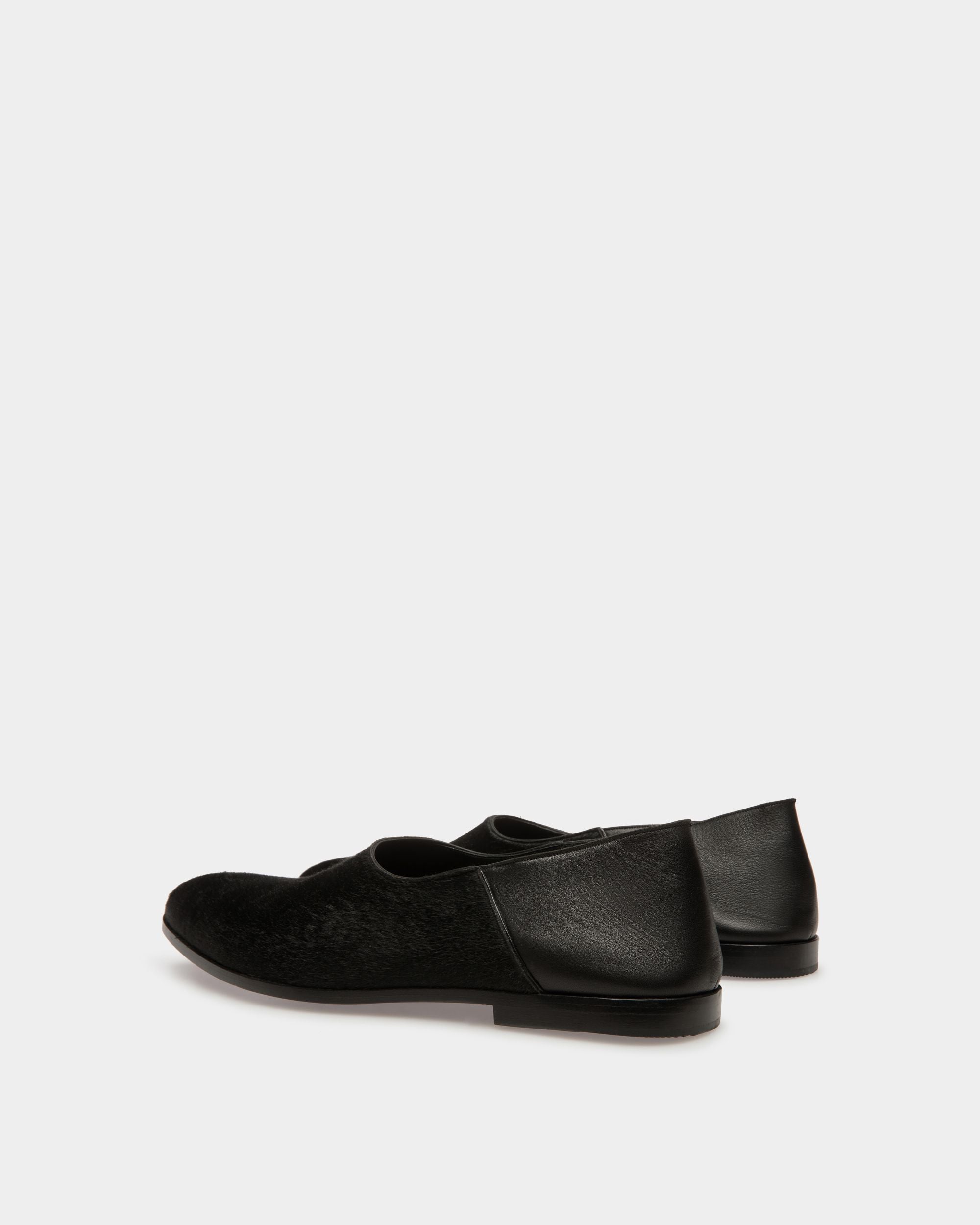 Vegas Flacher Loafer Aus schwarzem Kalbsleder mit Fell - Herren - Bally - 04