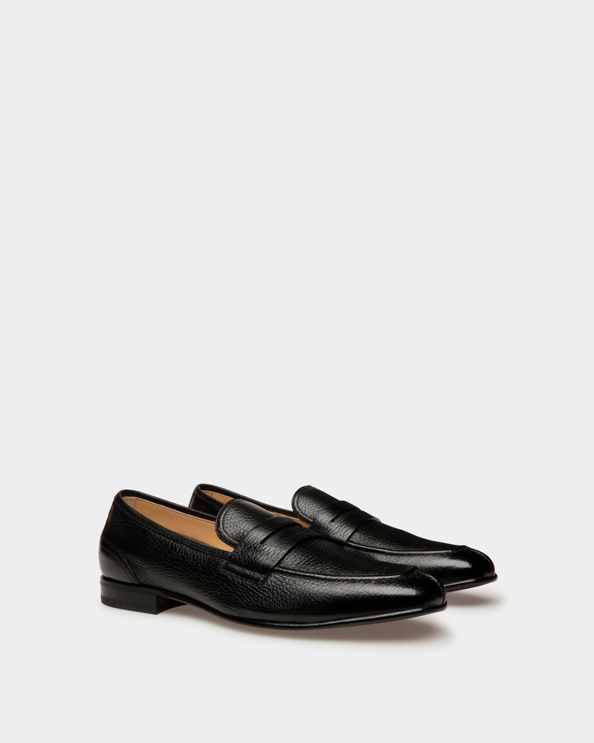 Mocassins Suisse En Cuir Noir - Homme - Bally - 02