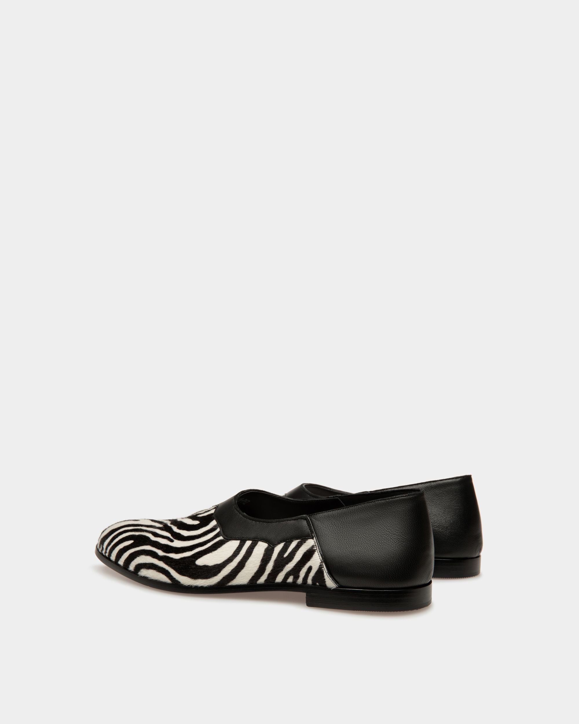 Vegas Flacher Loafer Aus Leder Und Kalbsleder Mit Fell In Schwarz Und Weiß - Herren - Bally - 03