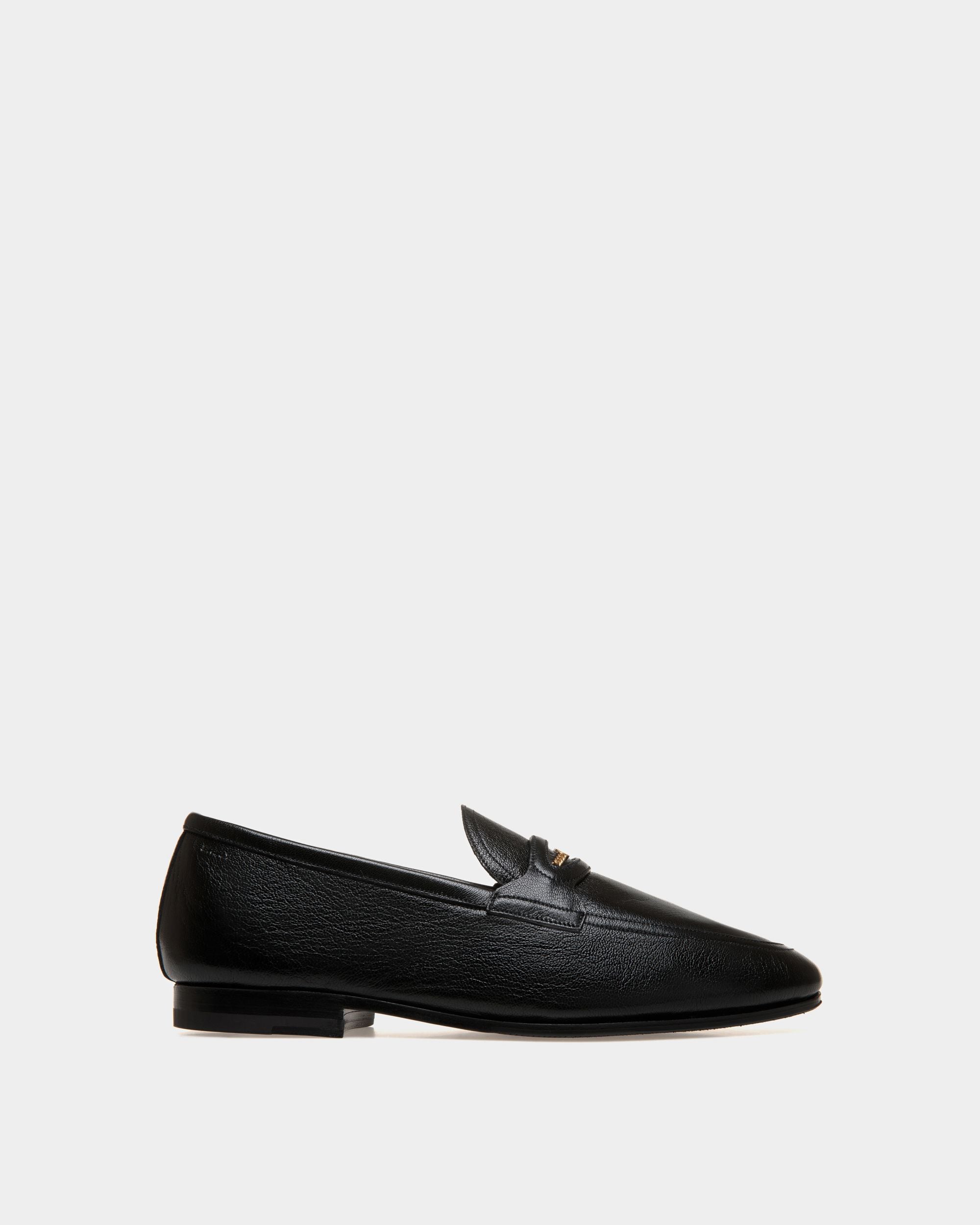 Mocassin Plume En Cuir Grainé Noir - Homme - Bally - 01