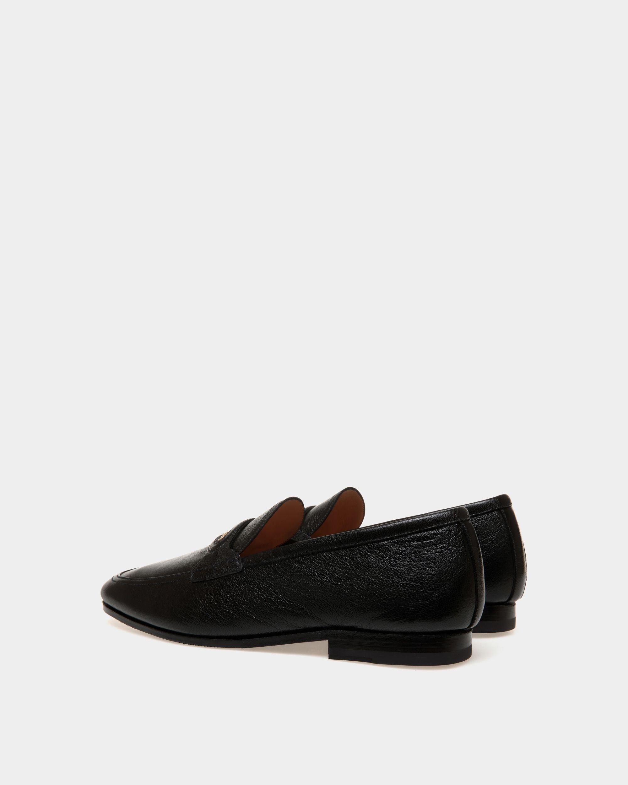 Mocassin Plume En Cuir Grainé Noir - Homme - Bally - 03