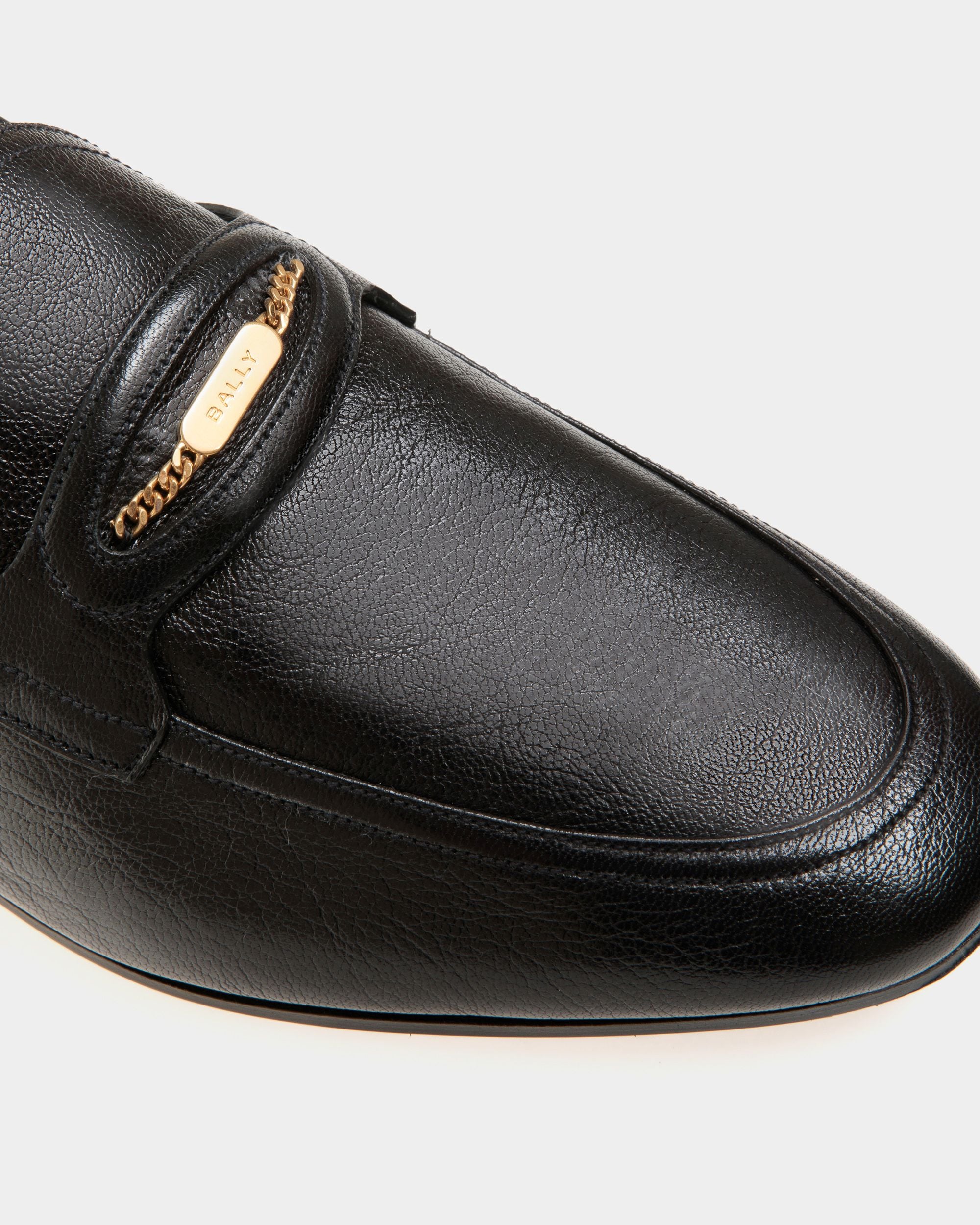 Mocassin Plume En Cuir Grainé Noir - Homme - Bally - 04