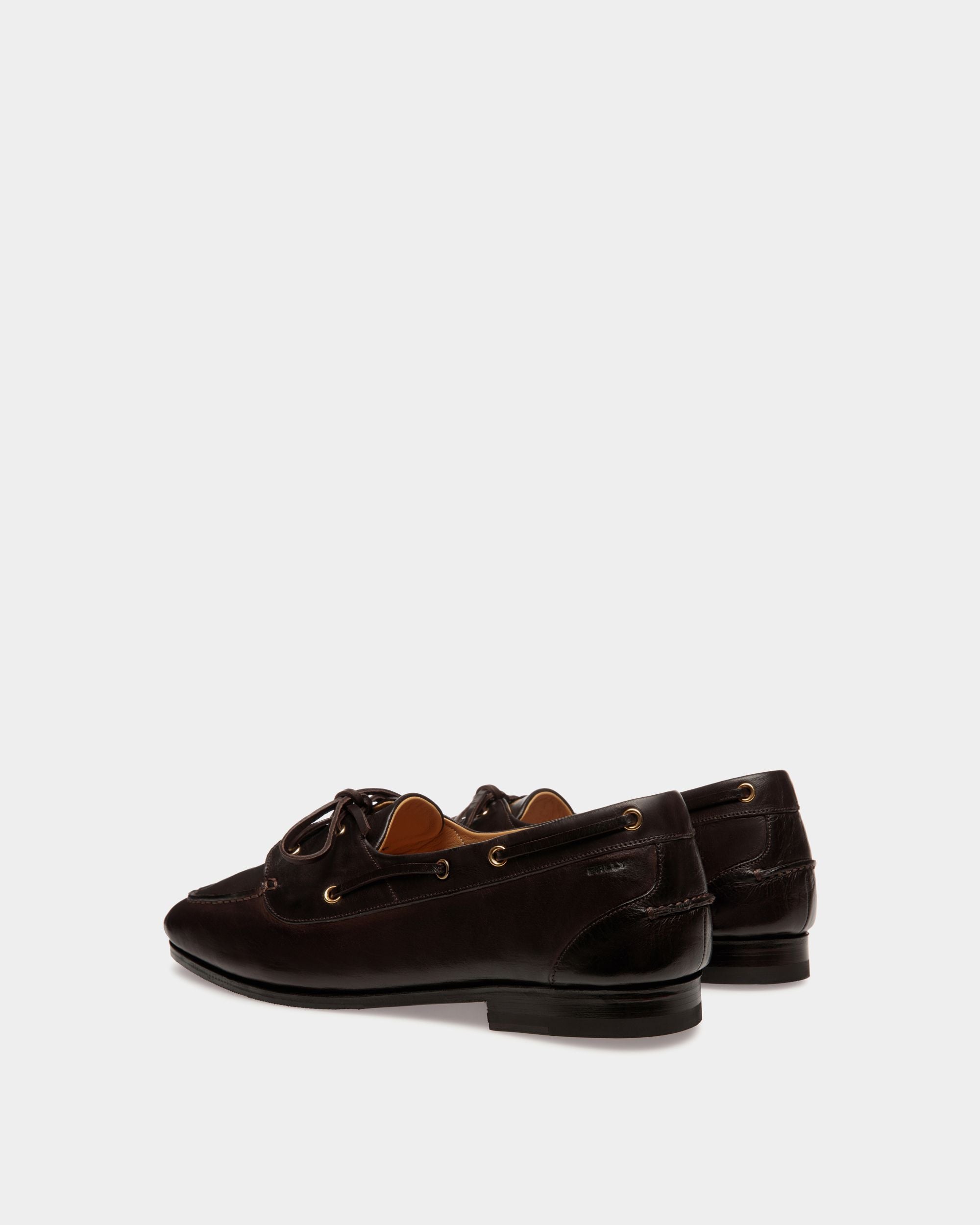 Plume Moccasin in Dark Brown Leather - Men's - Bally - 03