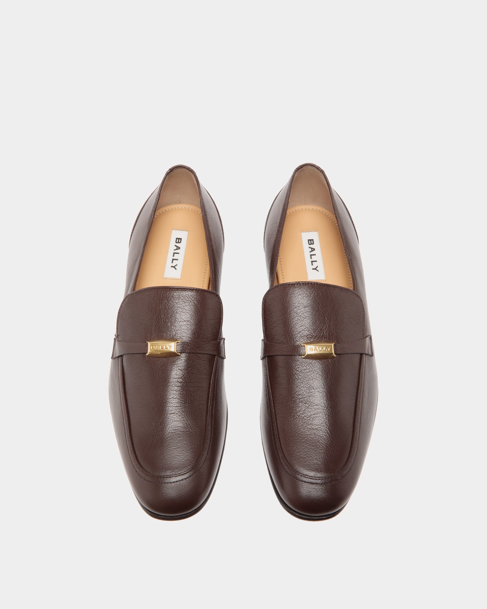 Mocassino Suisse In Pelle Granata Marrone - Uomo - Bally - 04